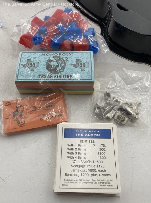 1999 Hasbro The Texas Edition Property Trading Monopoly Board Game