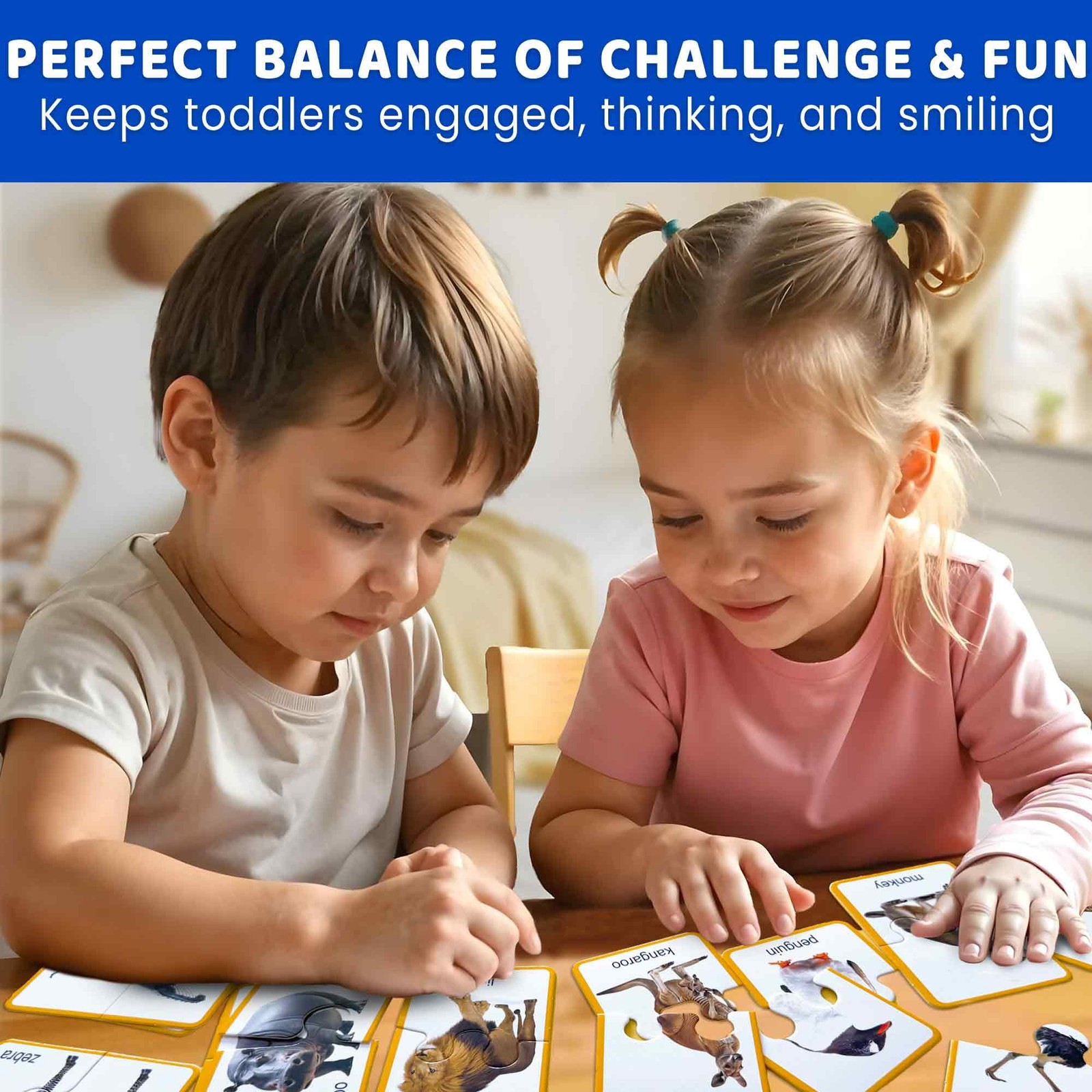 Puzzles Ages 2-4 – 100% -Correcting 16 Realistic Matching Wild Animals – Educ…
