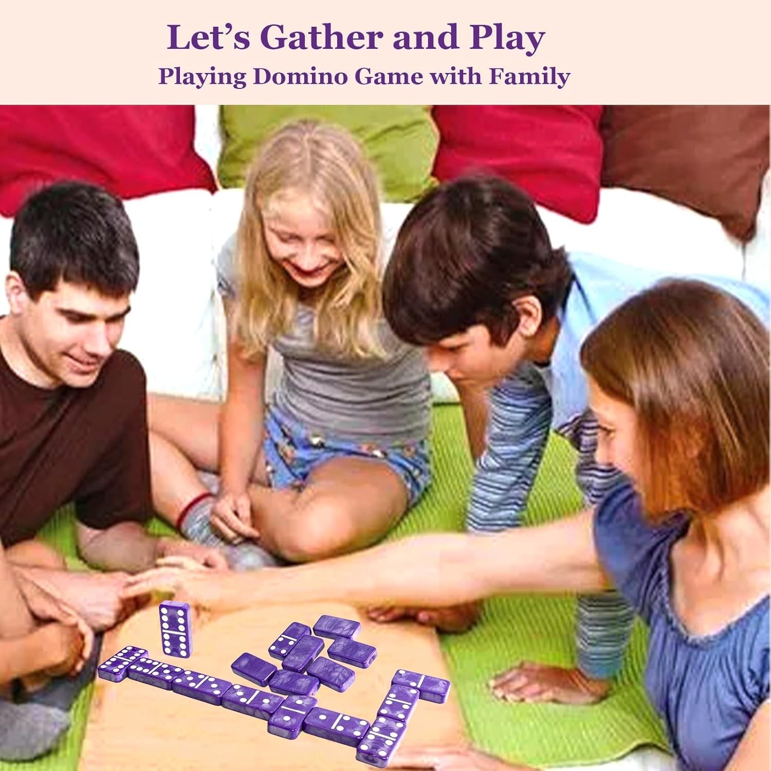 Dominos Set for Adults Thick Purple Domino Double 6 Dominoes for