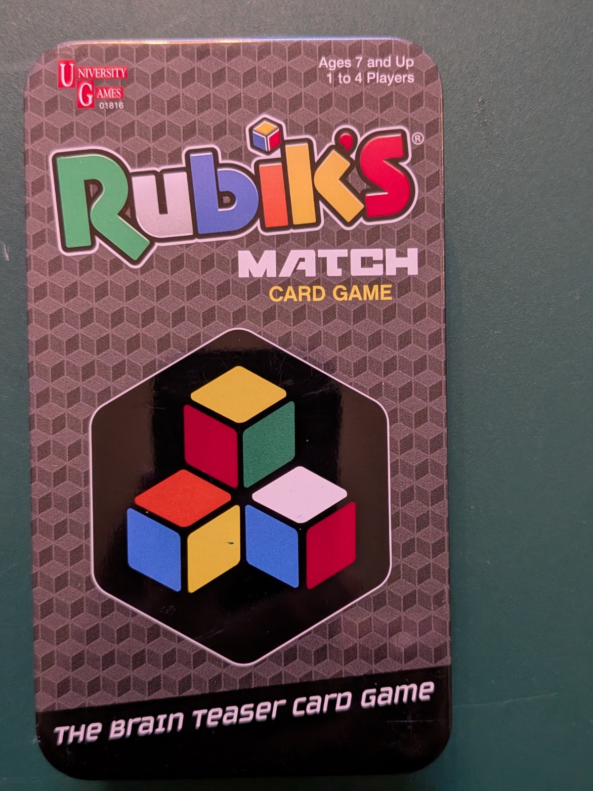 Rubik’s Match Card Game Tin Case Fun Brain Teaser t University New