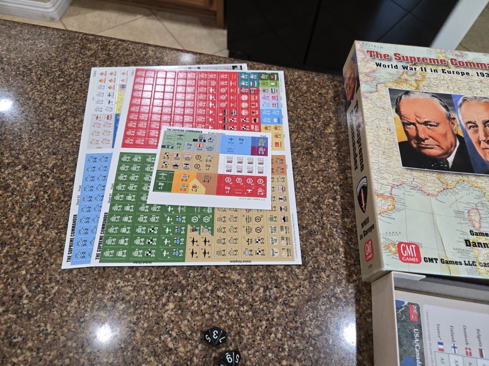 The Supreme Commander + Errata Counters GMT Games 1316 Unpunched