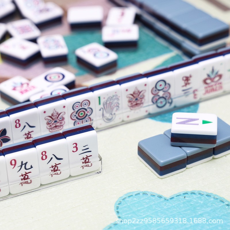 American Mahjong Game Set, 160 Blue Grey Layered Mahjong Tiles, Quick Shipping