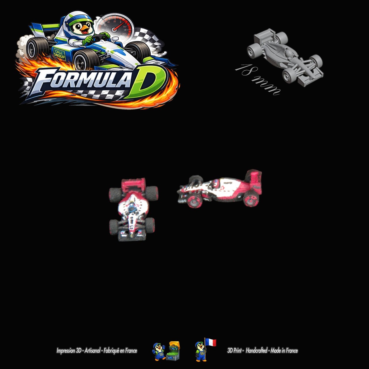 10 miniatures de Formule 1 – Formula D / Formule Dé (F1 18mm unpainted)
