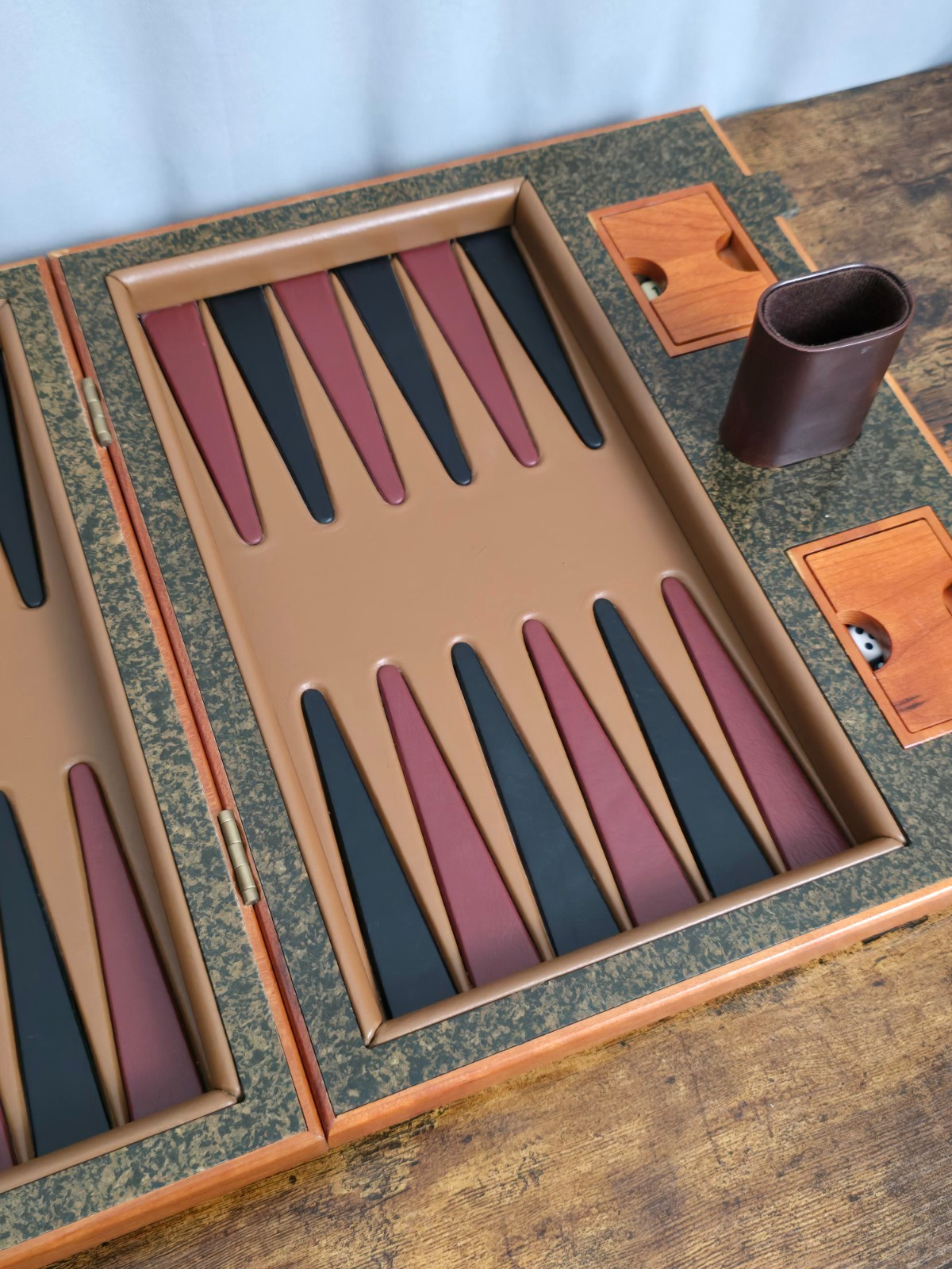 1999 NOBLE GAMES Limited Edition DAVID RIPLEY 66/250 Leather & Wood Backgammon!