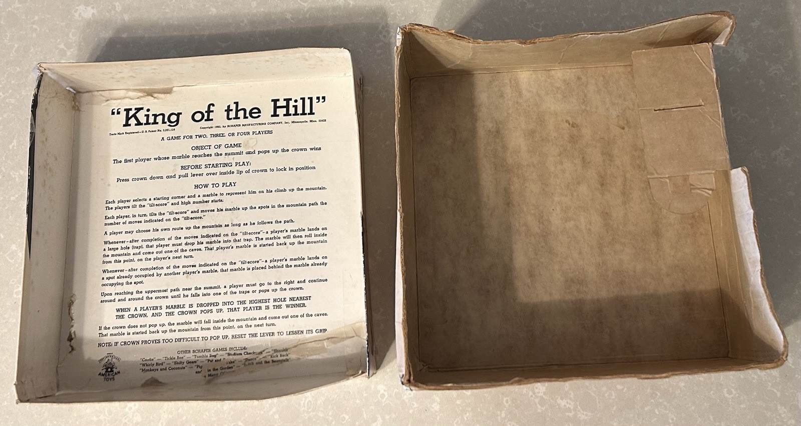 Schaper Original King of the Hill Board Game
