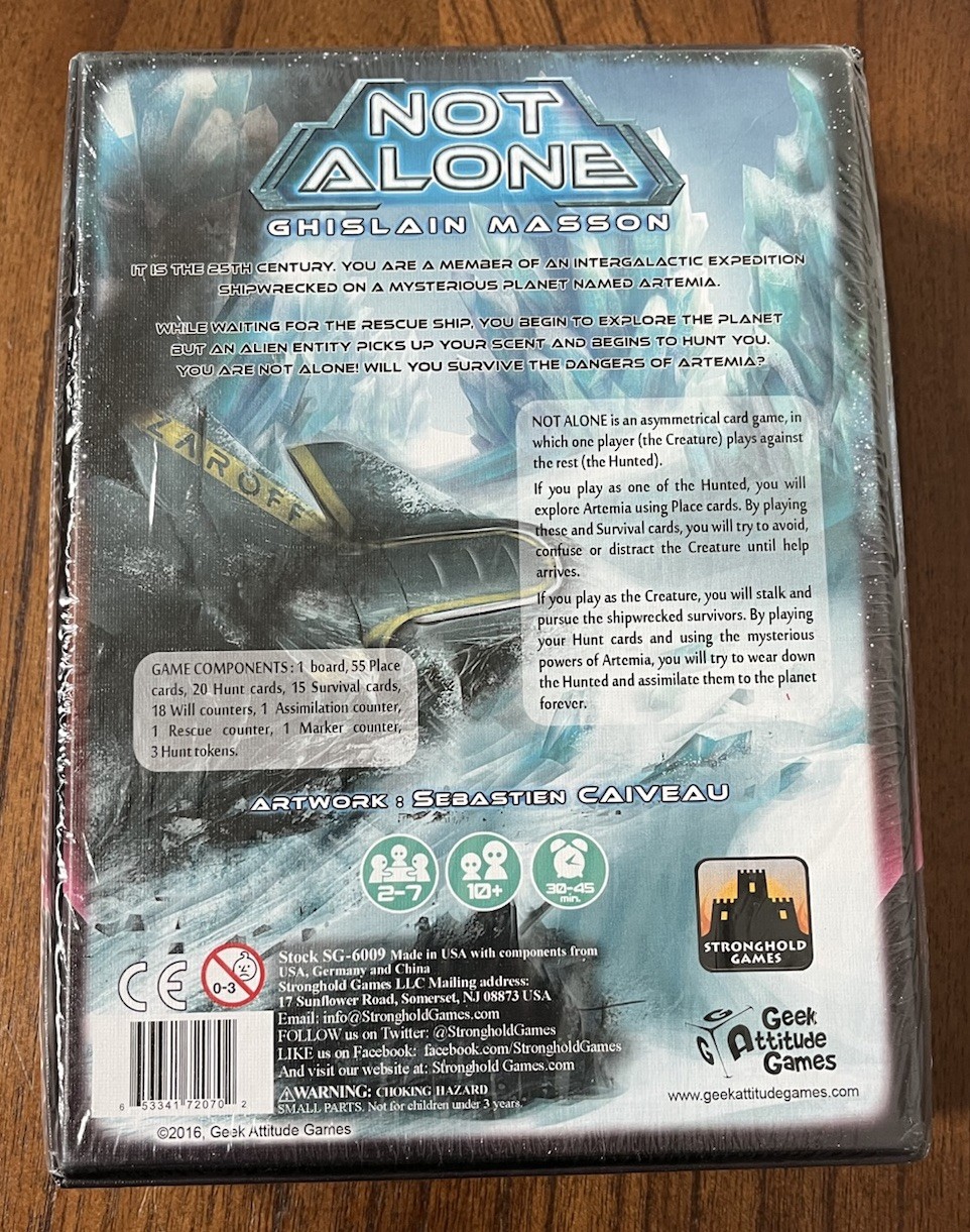 Not Alone Board Game Ghislain Masson Stronghold Games Geek Attitude 2016 NEW