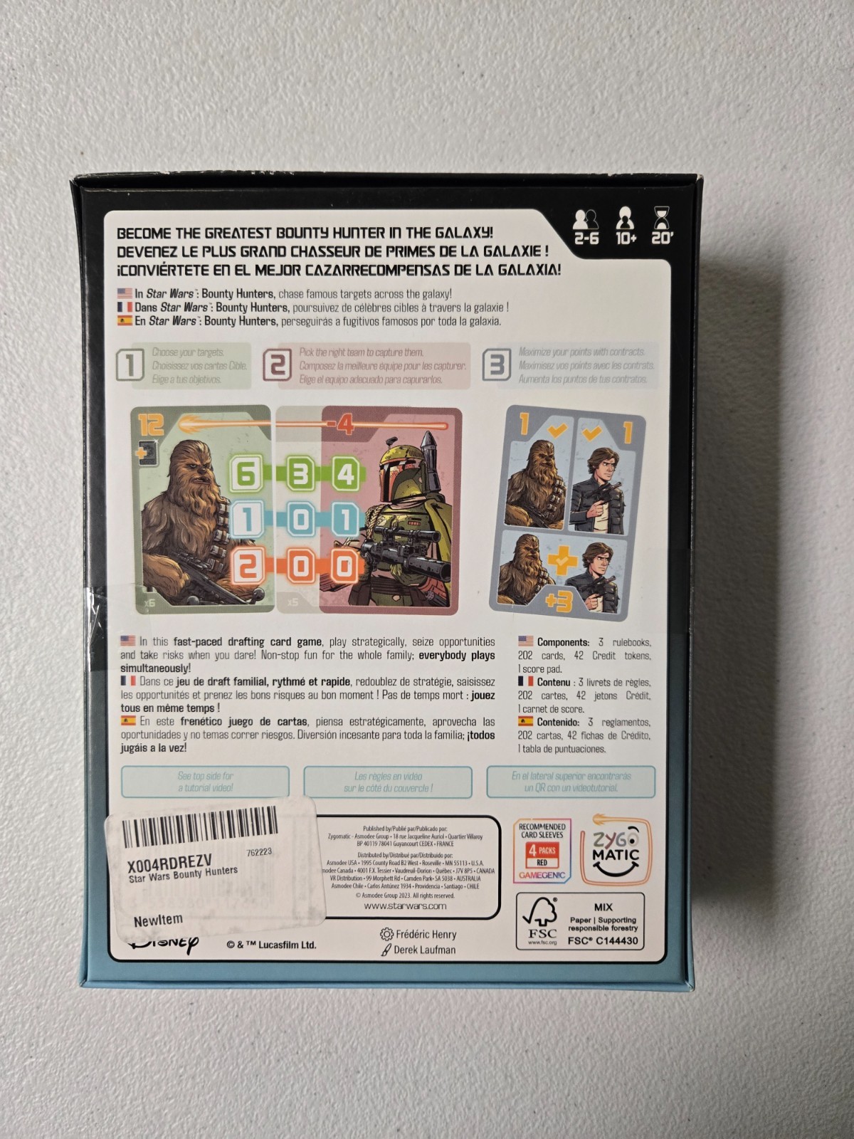 Star Wars Bounty Hunters Drafting Strategy Card Game 2-6 Players Ages 10+ NEW