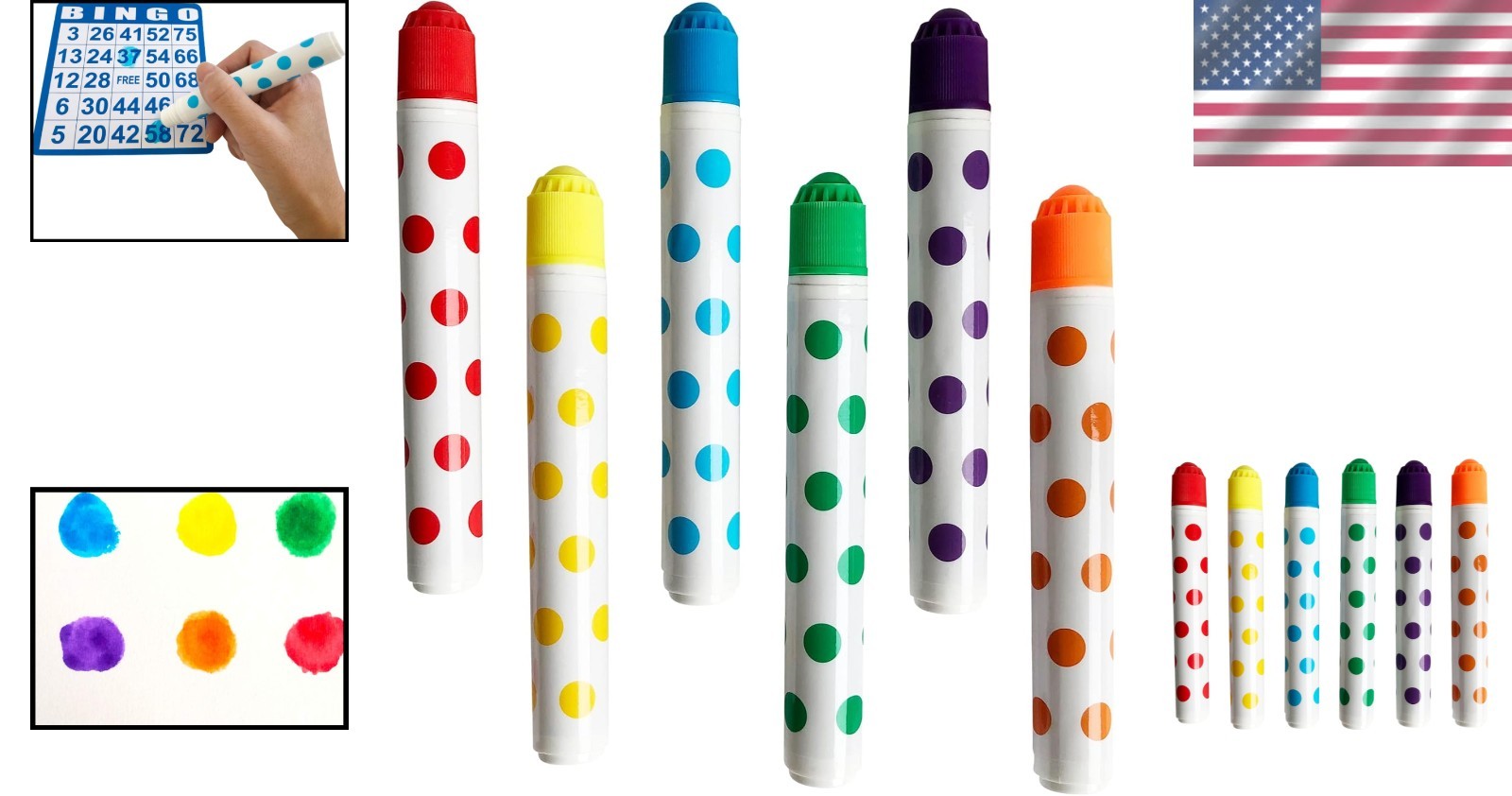 Bingo Daubers Set 6 Colors Markers Kids Teens Classroom Bingo Game