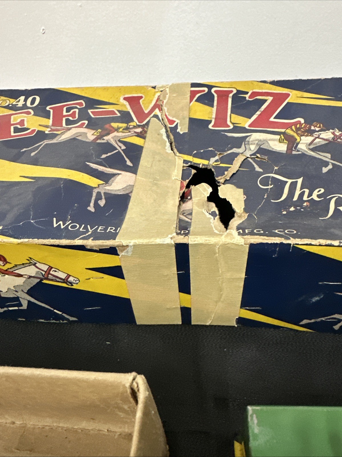 Vintage Gee-Wiz No.40 Racing Game Tin Litho Simulator Wolverine Horse Race Box