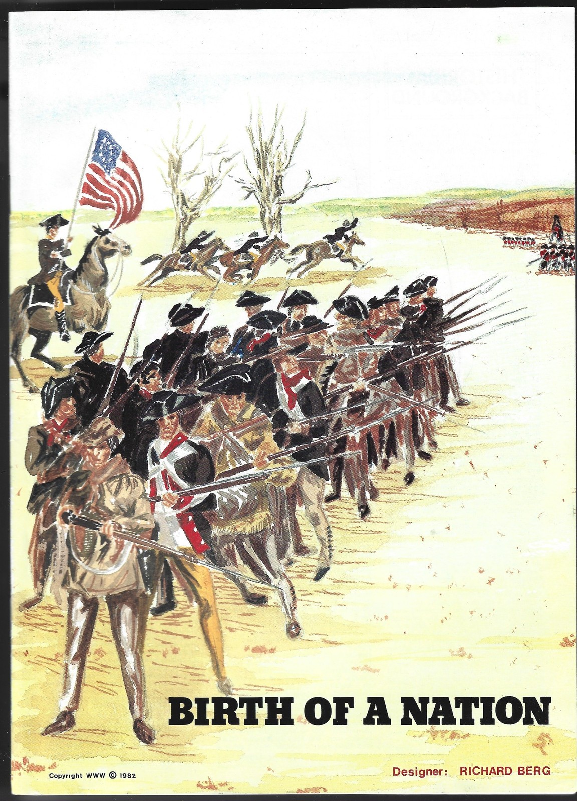 American Revolutionary War Birth of a Nation Board Game R Berg 1982 UNPUNCHED