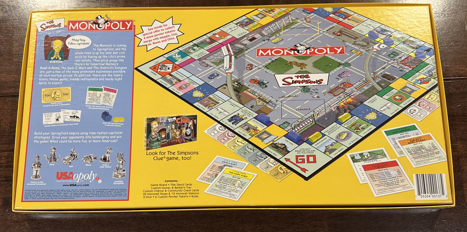 The Simpsons MONOPOLY by USAOPLY Game – Replacement PARTS – Empty Game Box