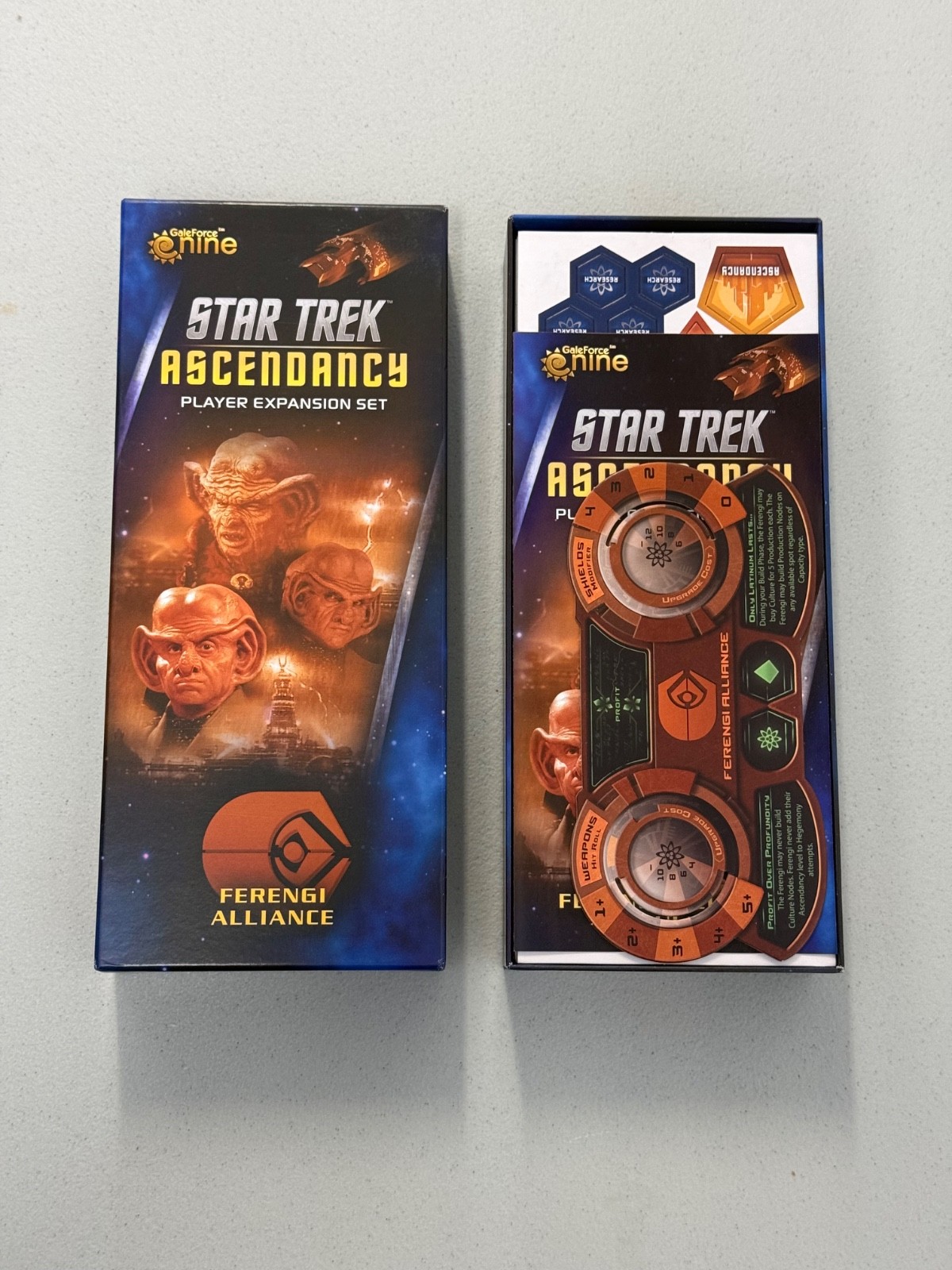 Star Trek Ascendency COMPLETE open NEVER PLAYED but UNPUNCHED Gale Force Nine