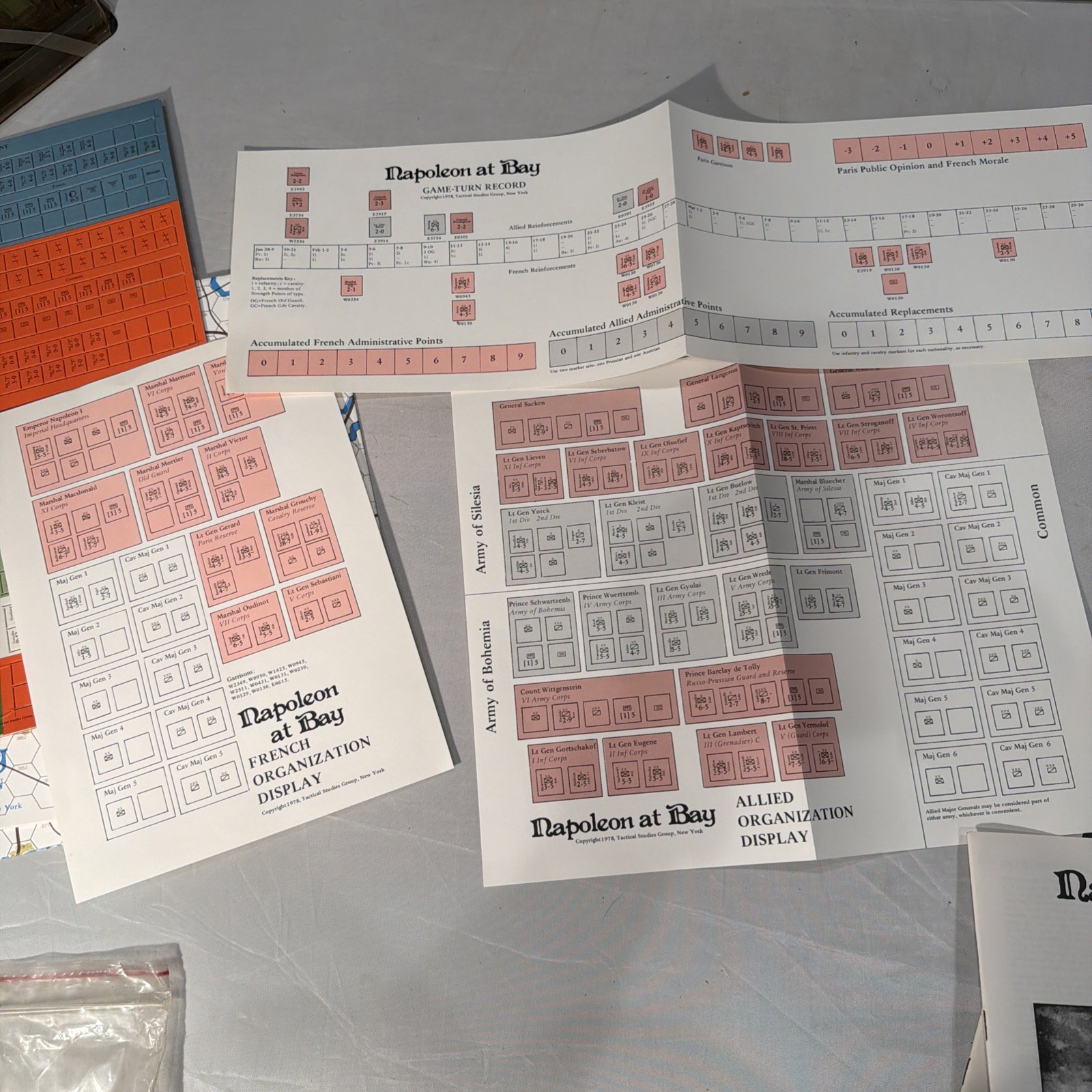 1814 Napoleon at Bay: Prelude to Waterloo Wargame, Tactical Study Group Unpunche