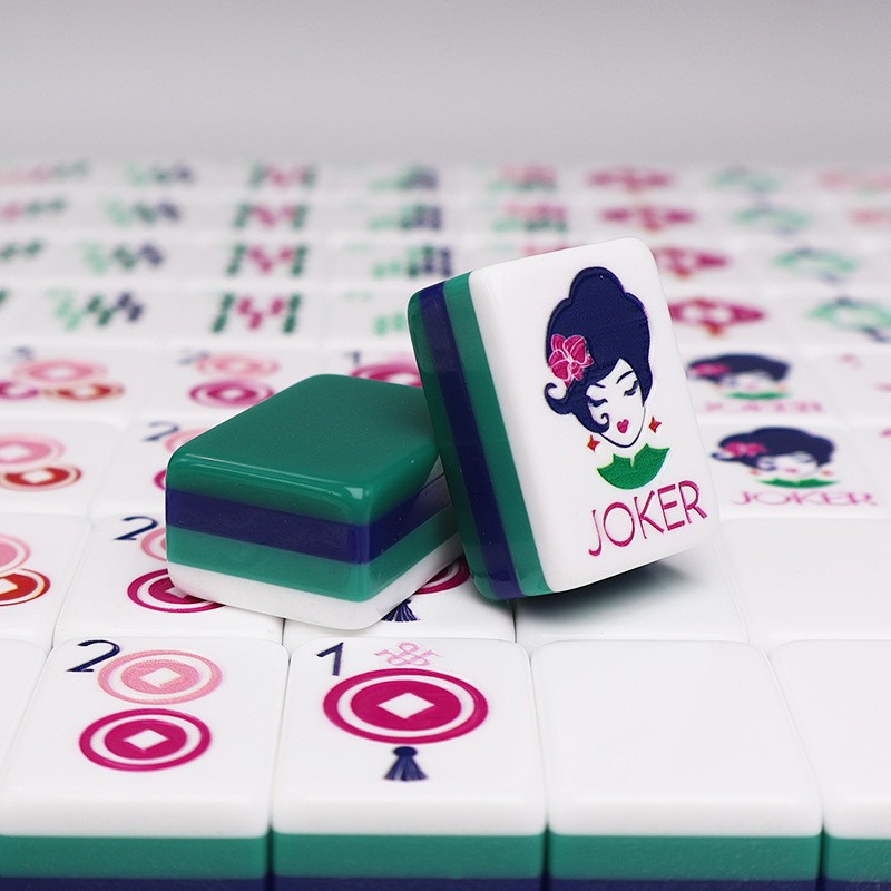 NEW! Vibrant Layered Mahjong Tiles – Full American Set 160Tiles – Green acrylic