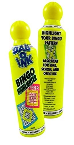 Dab O Ink Yellow Highlighter Bingo Dauber- Set of 1 Count (Pack 2),