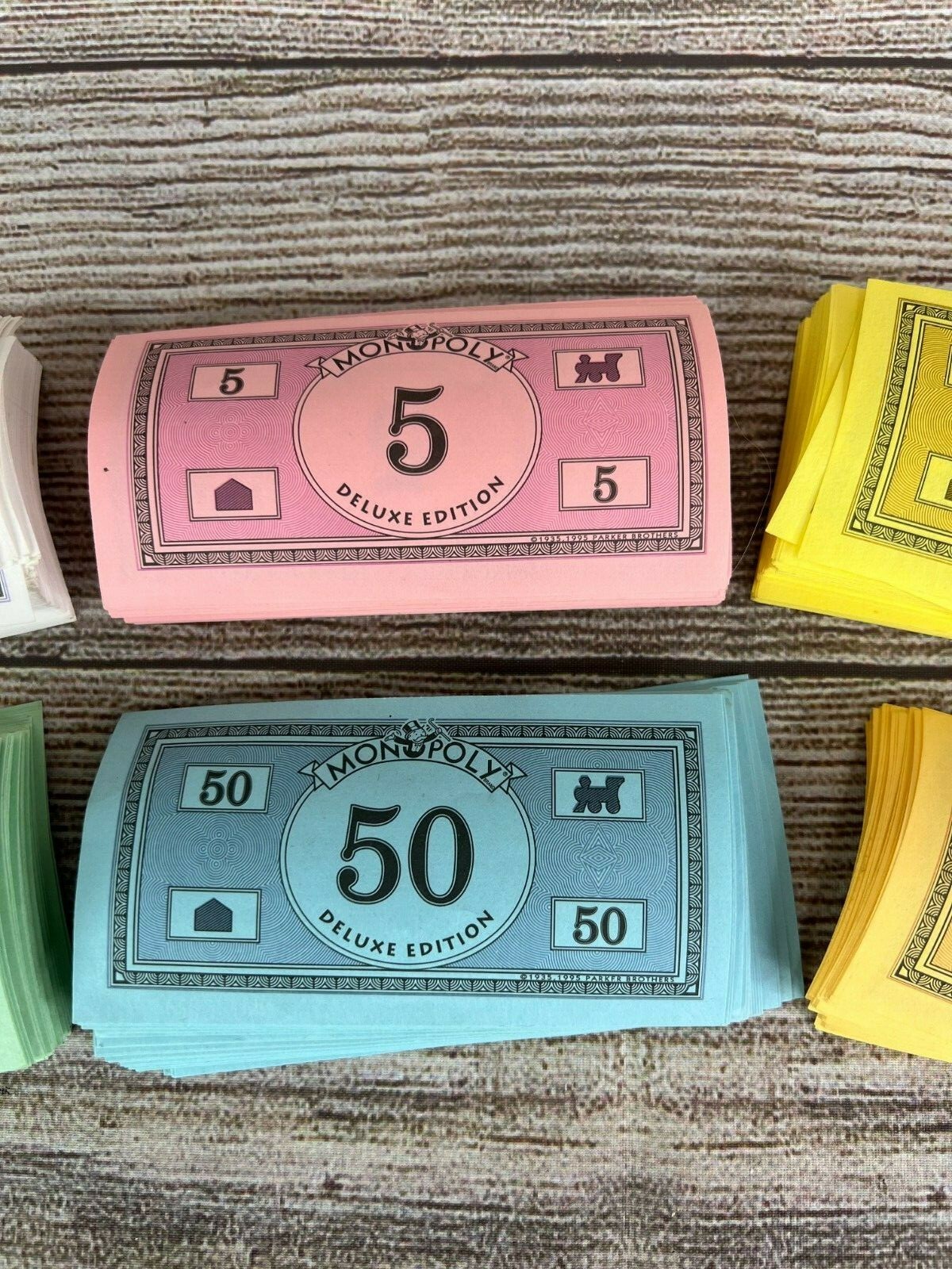 1998 Monopoly Deluxe Edition Replacement Parts Play Money Cash Pre-owned