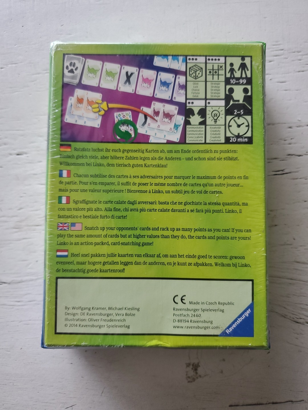 Linko! Number and Color Matching Card Game for 2-5 Players Ravensburger NEW