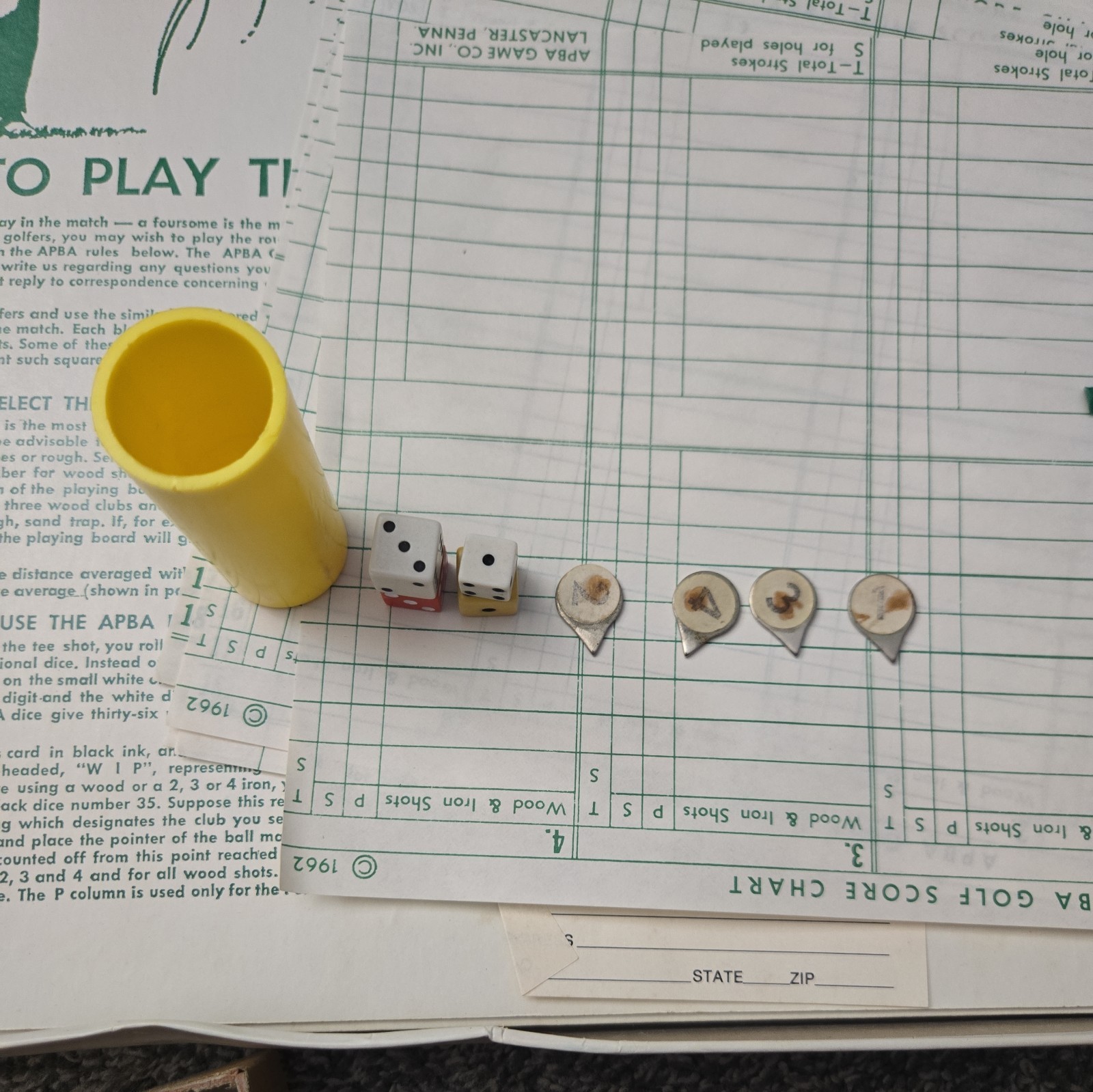 APBA Professional Golf Game 32 Holes, Vintage PGA Course Design Lots Of Pieces
