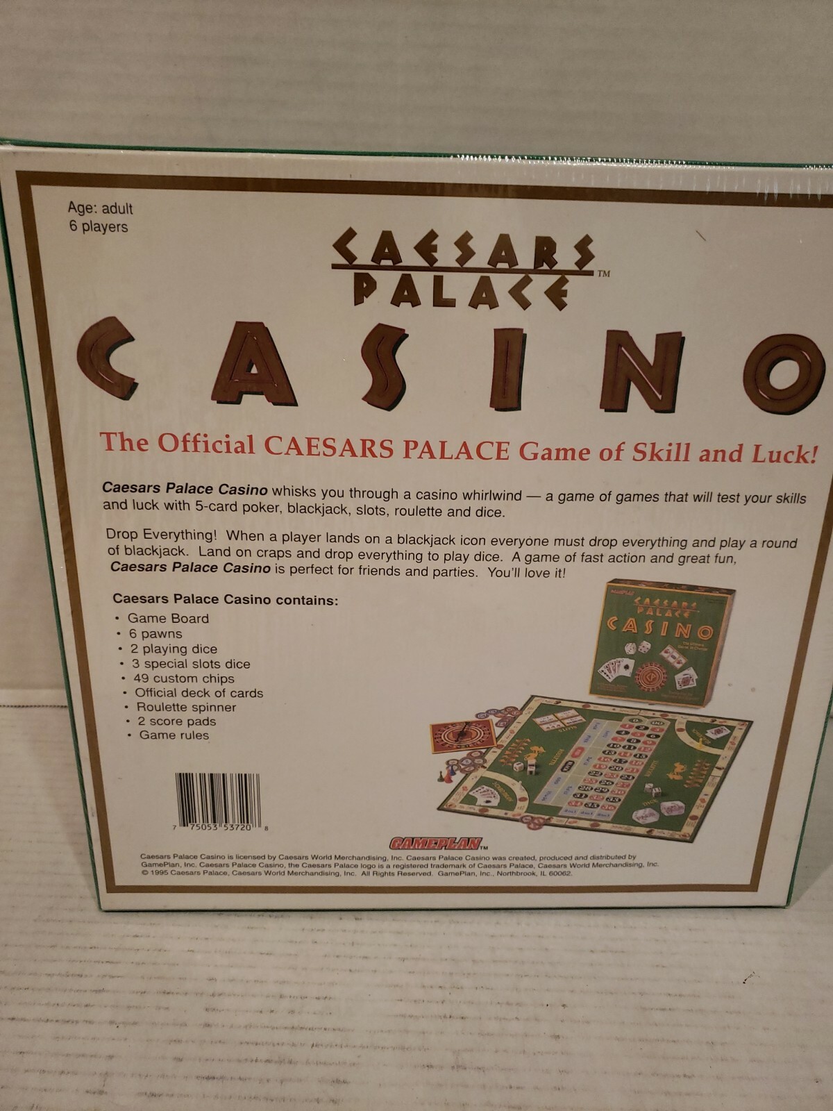 Vintage Gameplan Caesars Palace Casino Board Game 1995 BRAND NEW SEALED PACKAGE
