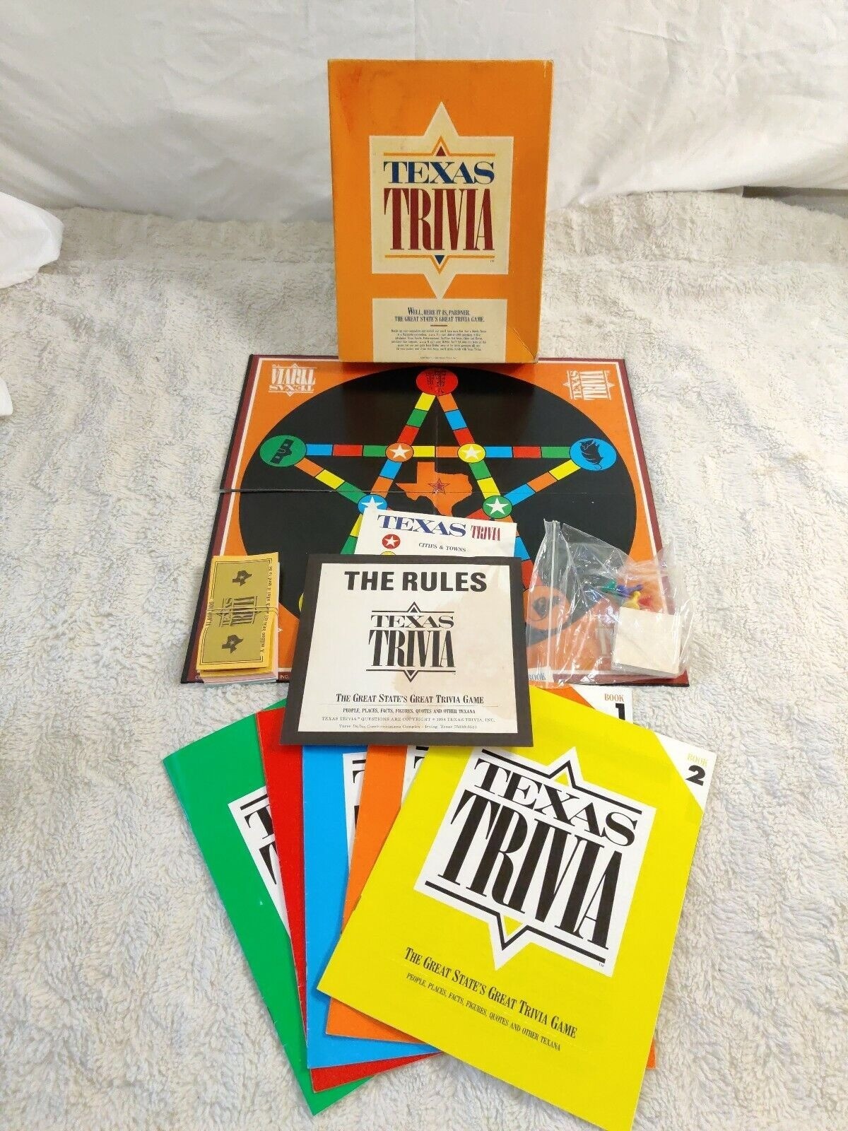 Vintage 1984 Texas Trivia Collectable Board Game Complete History Family Fame Ni