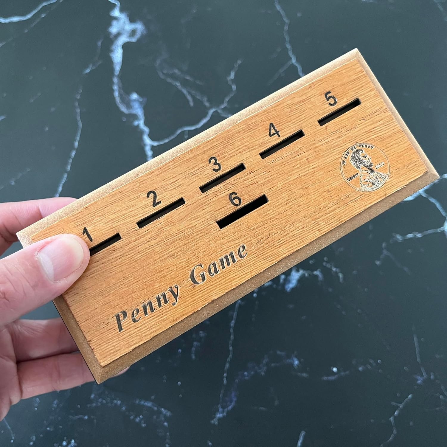 CBLKUS Penny Game, Family Fun Board Game, Drop Game Wood Box for 2-6 Players Pre
