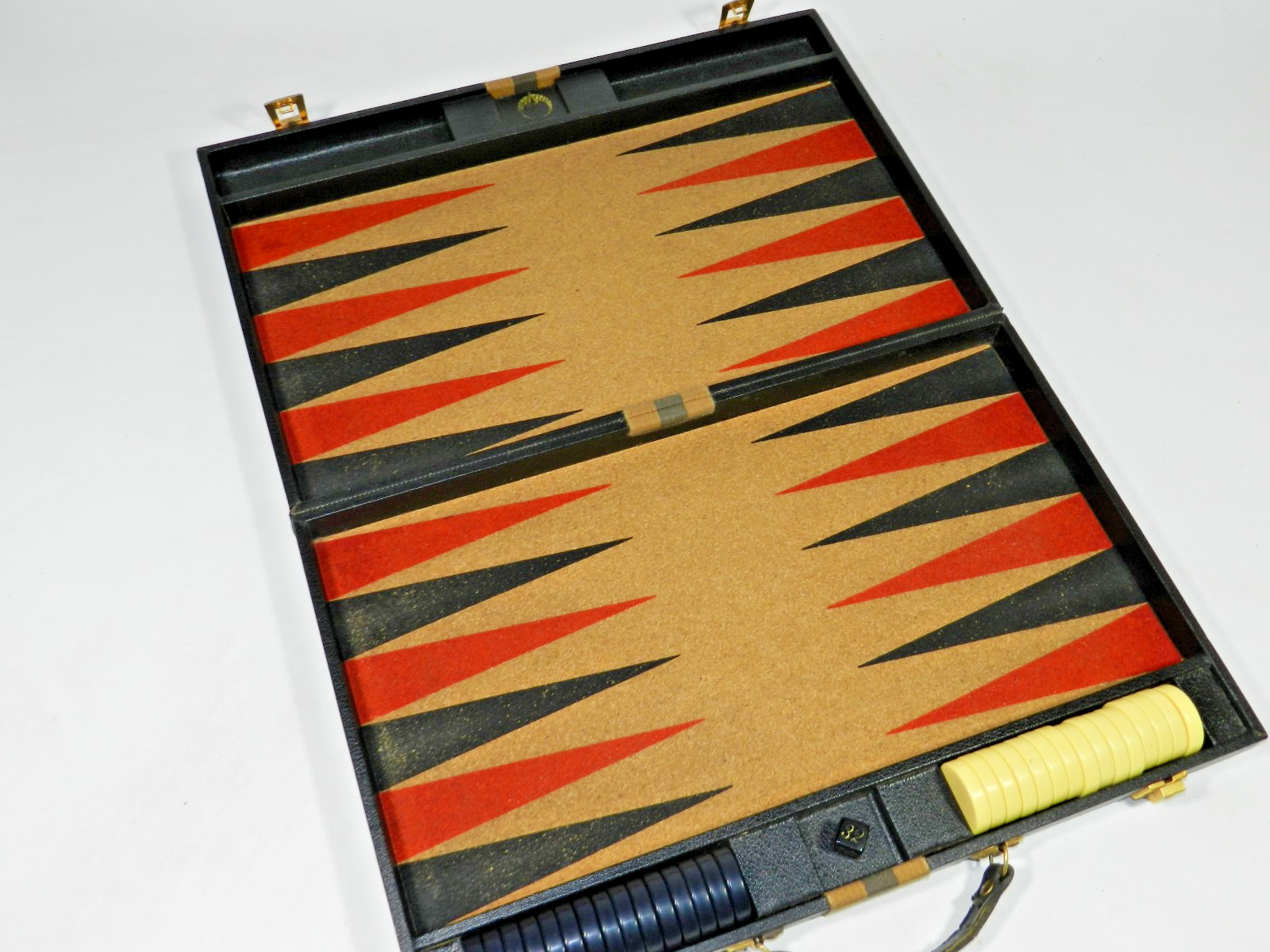 Vintage Tournament Backgammon Board Set 1.75″ x 3/8″