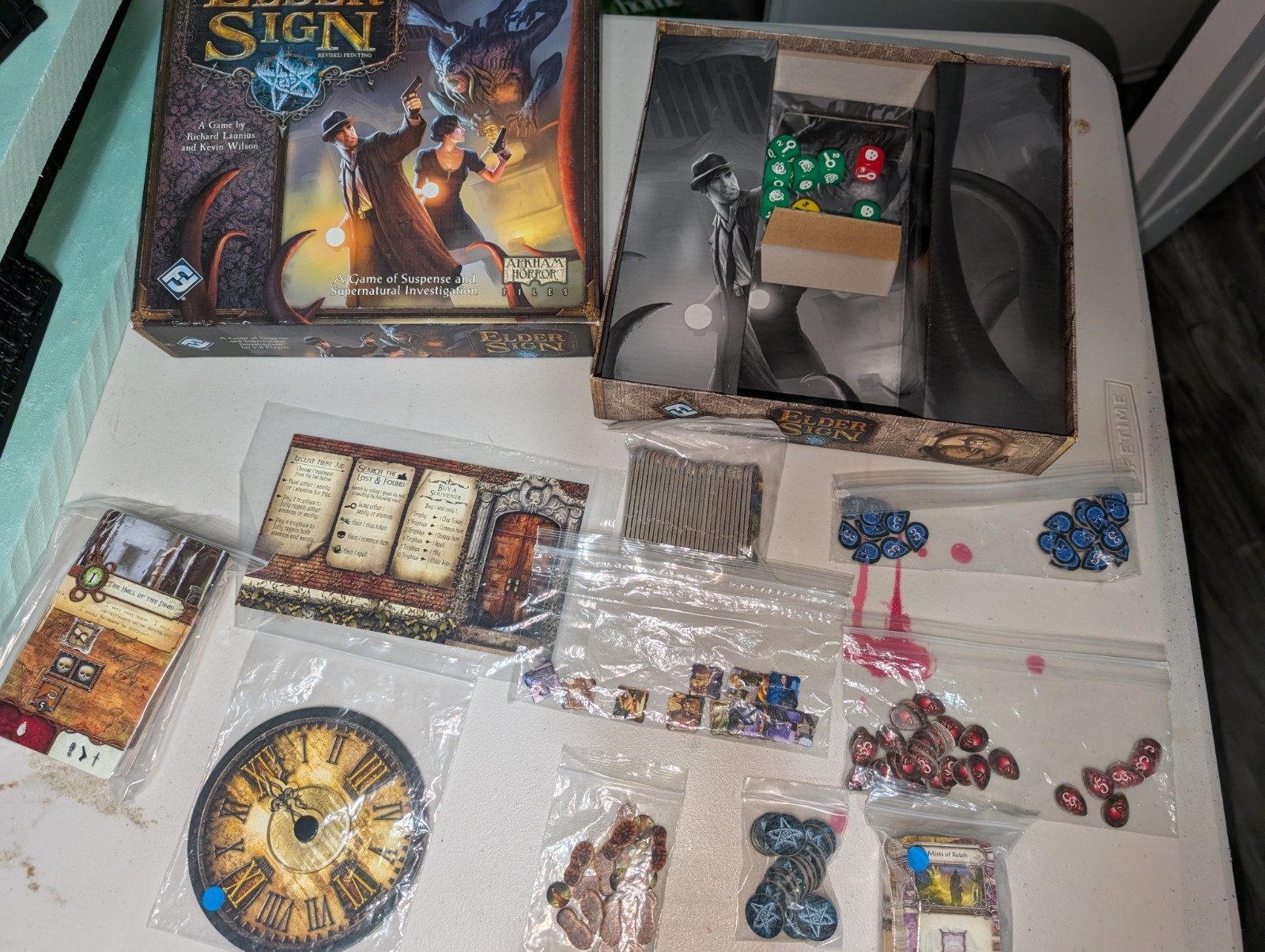 Elder Sign Revised Edition Arkham Horror Files Board Game Used