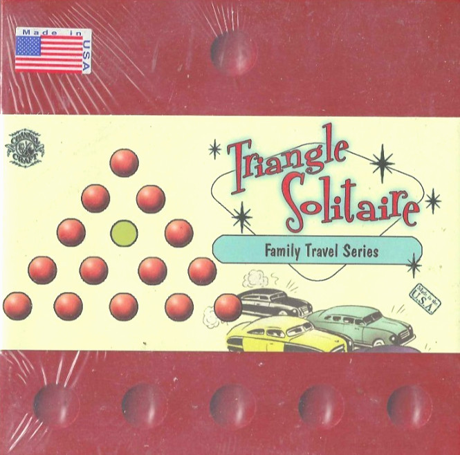 Triangle Solitaire, Family Travel Game NEW Wooden Box, Made USA, Marble Strategy