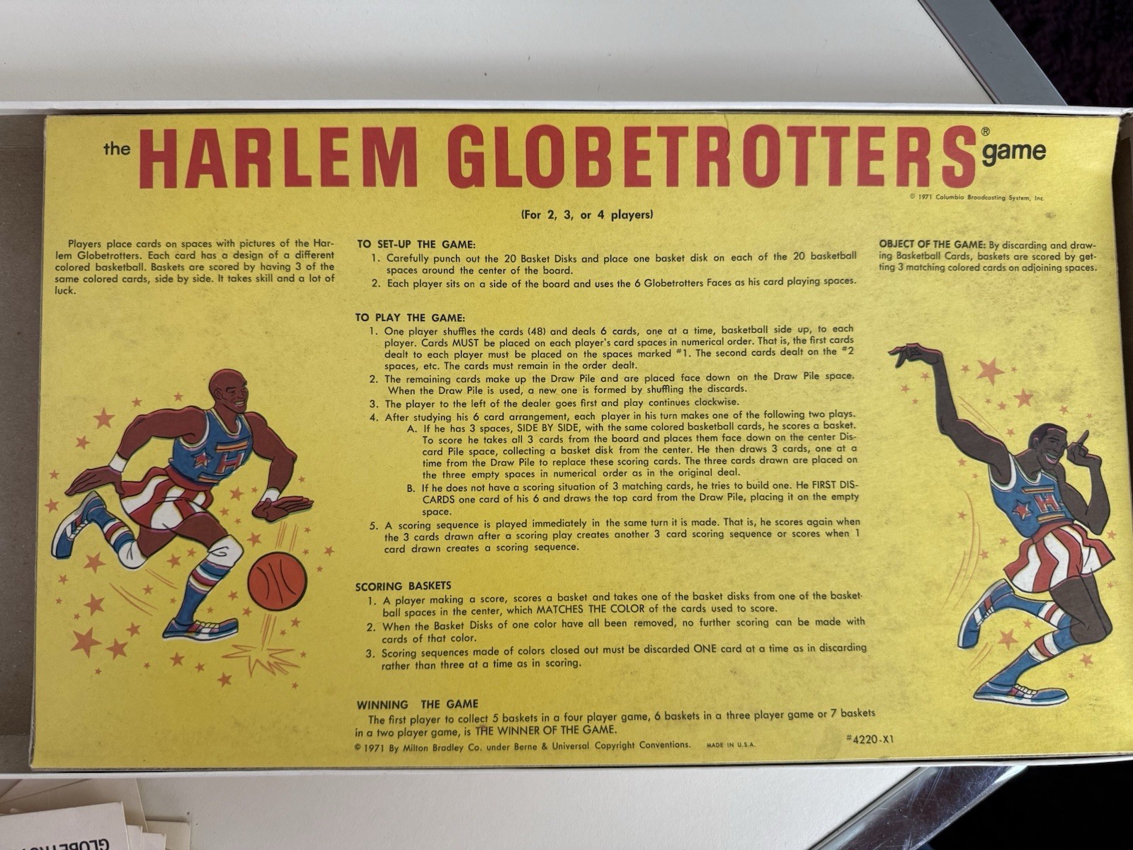 Vintage 1971 Harlem Globetrotters Game Milton Bradley incomplete