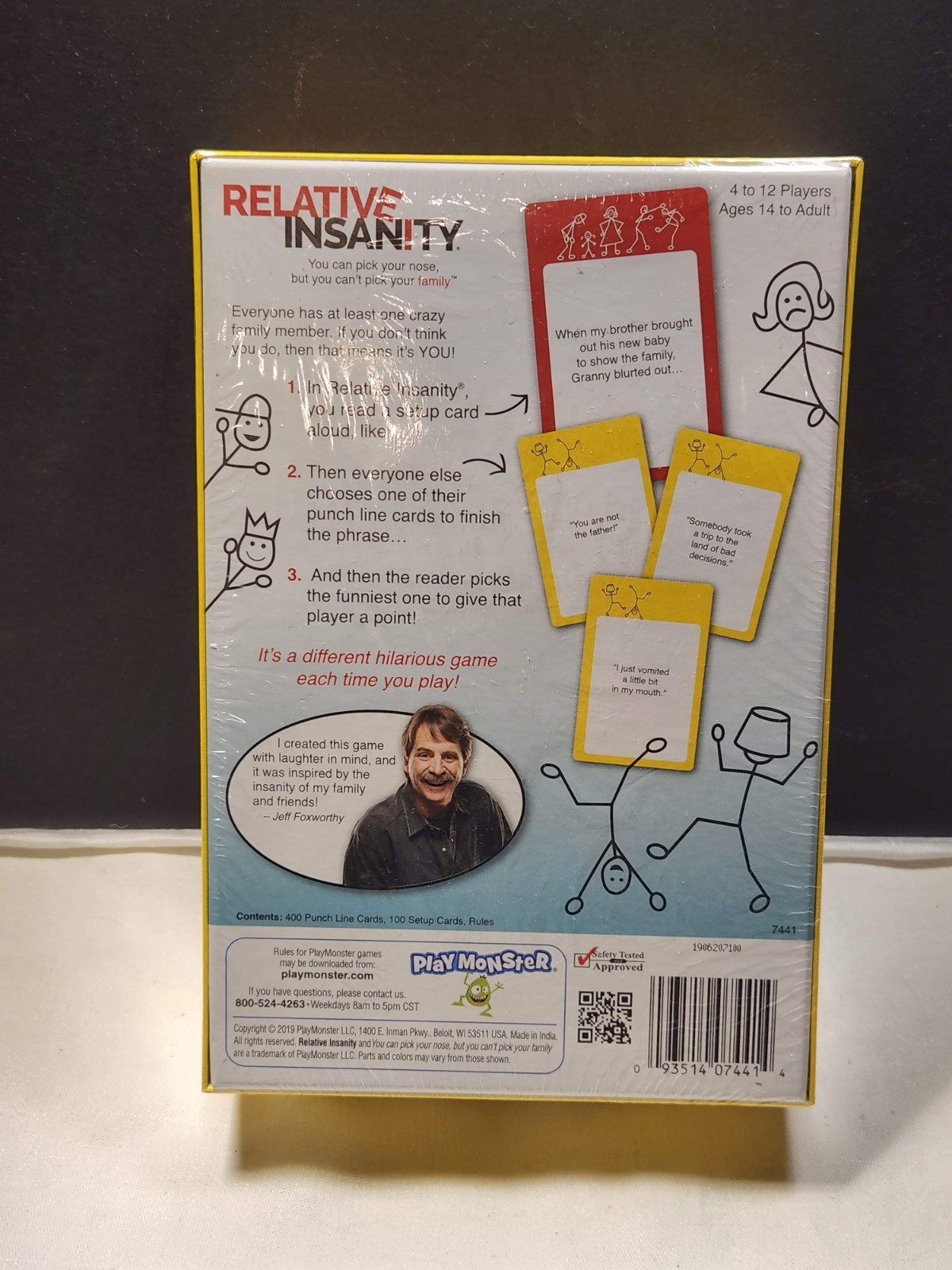 Relative Insanity Party Game By Jeff Foxworthy-Play Monster Card Game, NEW