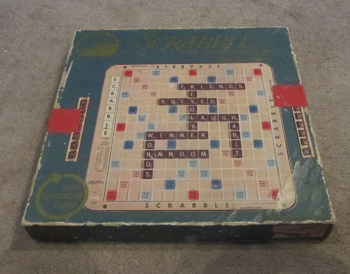 Vintage Scrabble Crossword Game Deluxe Edition Turntable Selchow & Righter 1977