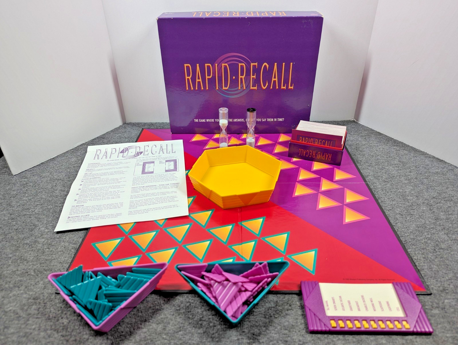 Vintage Rapid Recall Board Game (1993) Fast Fun Memory 100% Complete