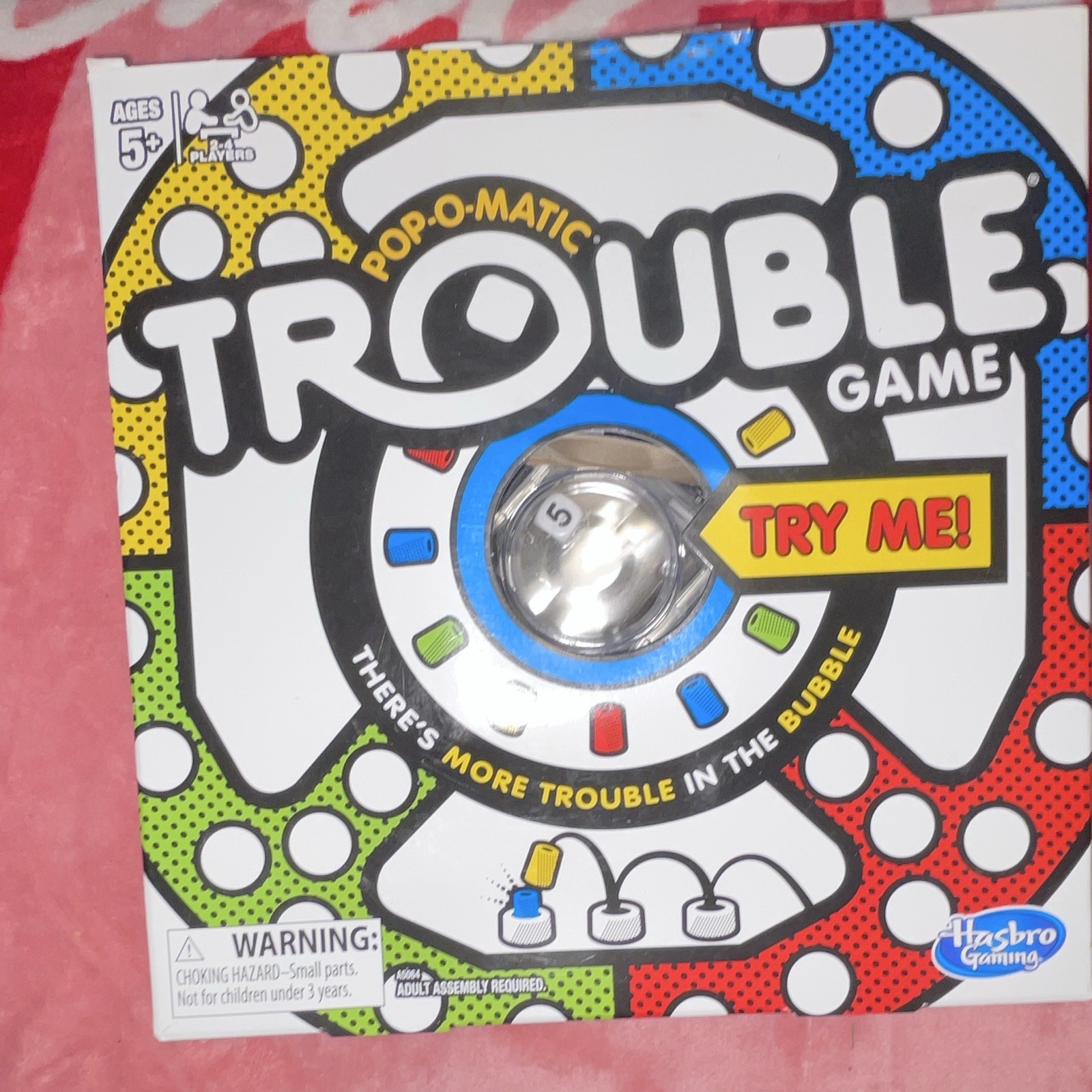 Hasbro Gaming Trouble Pop-O-Matic Board Game Ages 5+ 2-4 Players A5064