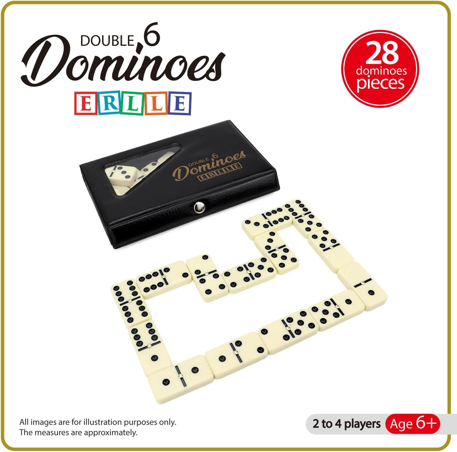 – Premium Double 6 Dominoes Set, Classic Domino Game with Vinyl Case, Tiles for
