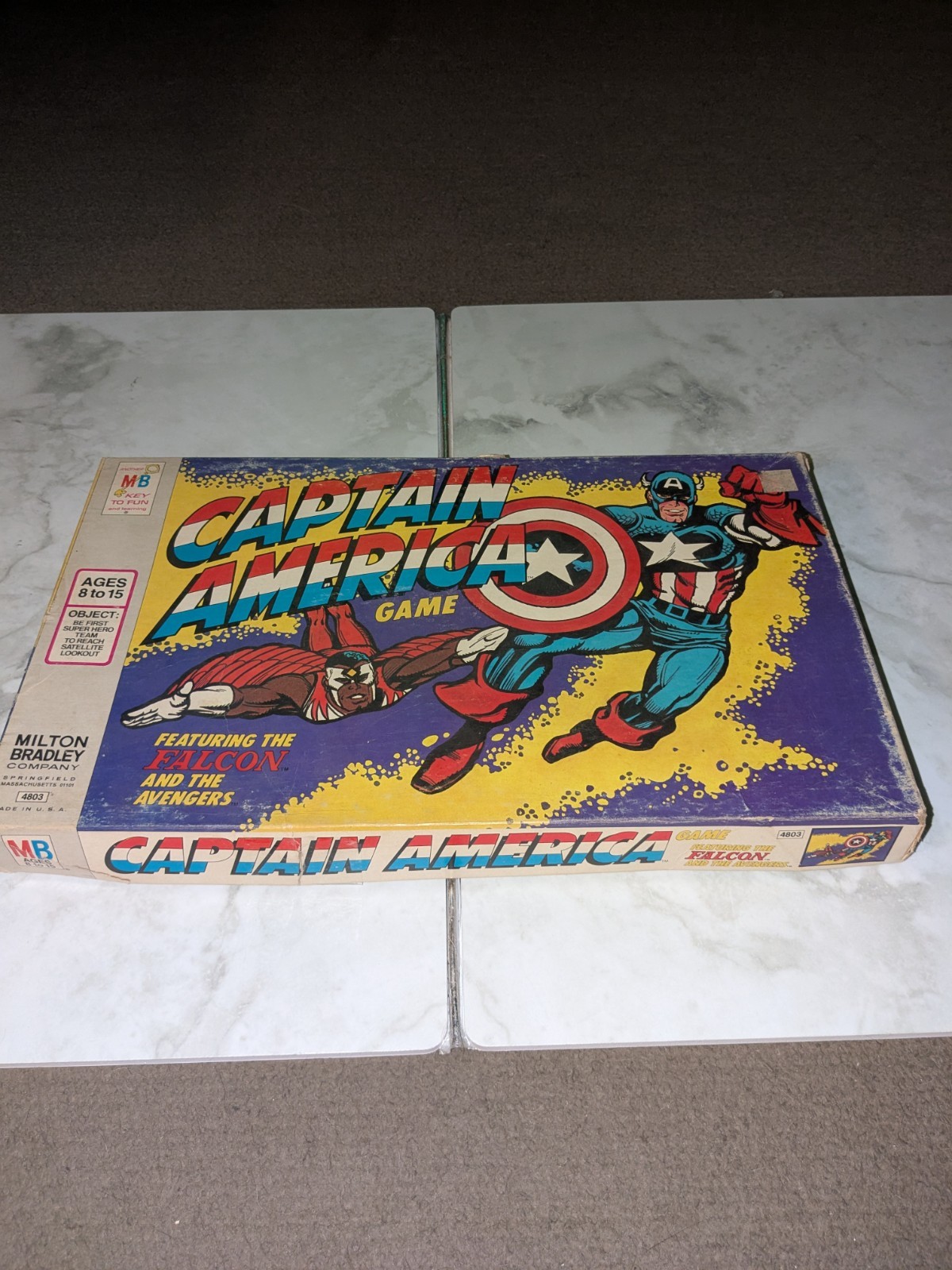 Captain America Board Game Vintage 1977 Milton Bradley Falcon Avengers Marvel