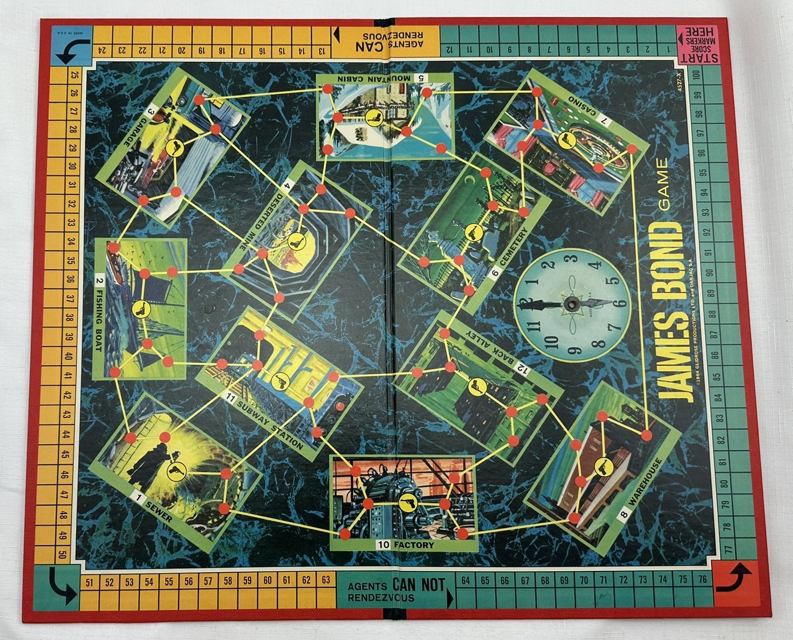 1964 James Bond Secret Agent Game by Milton Bradley Complete in Great Condition
