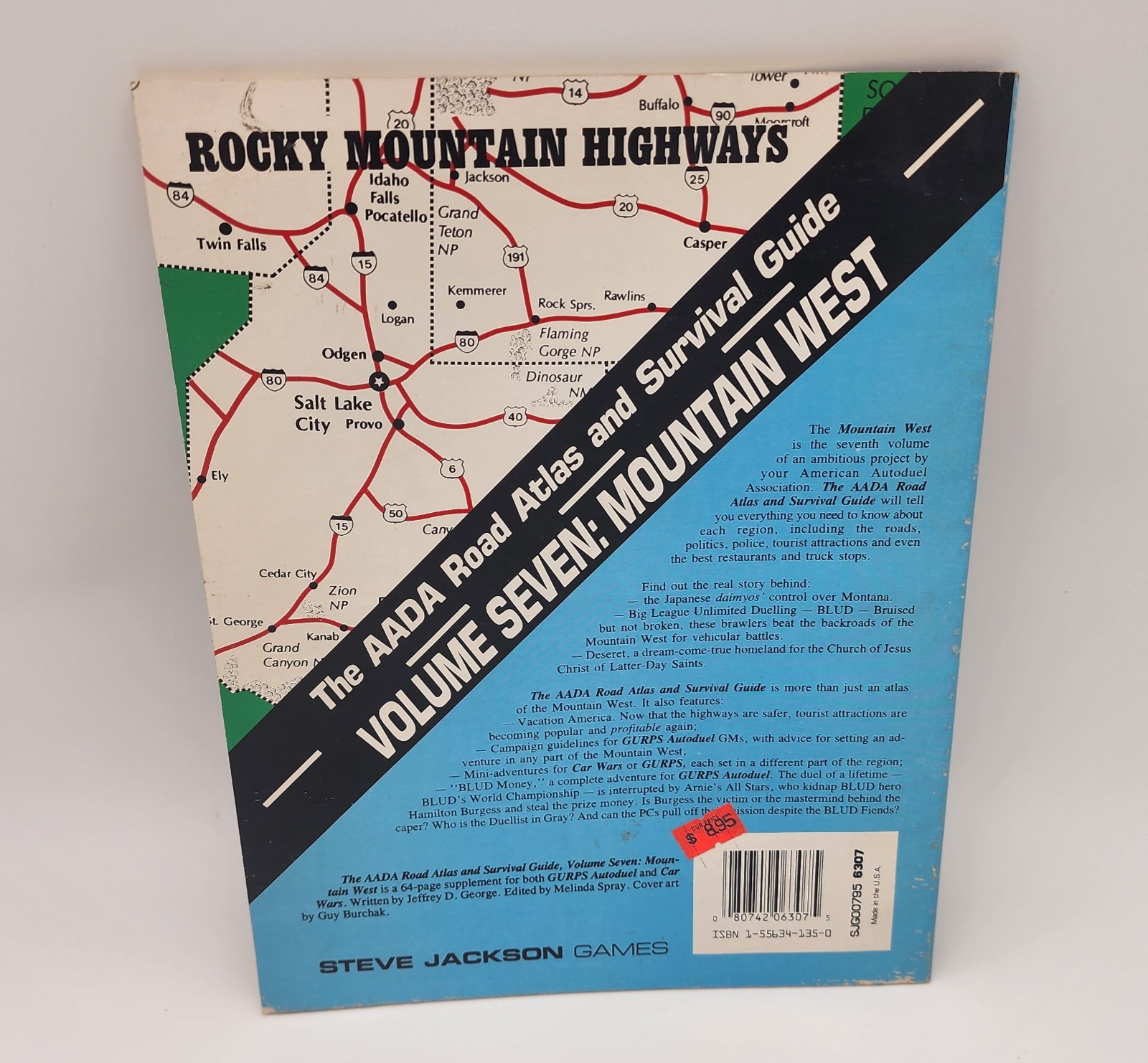 AADA Atlas & Survival Guide Vol 7: Mountain West – Car Wars Steve Jackson Games
