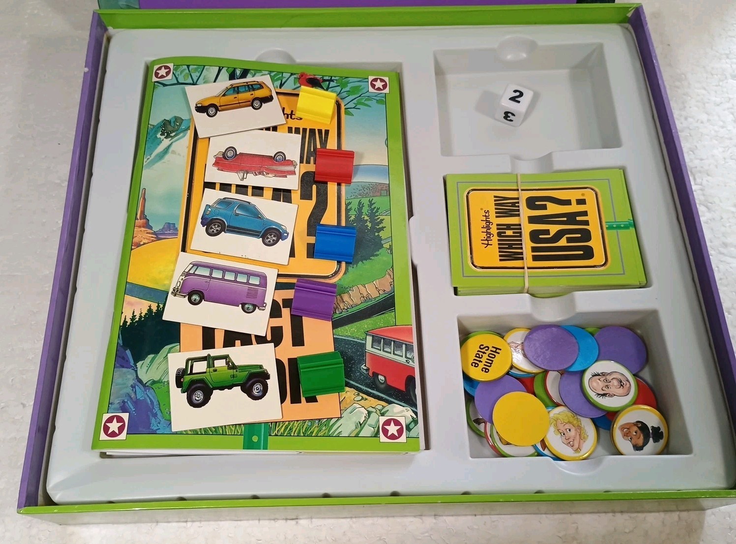 VTG Highlights Which Way USA? Board Game 100% Complete One Torn Corner