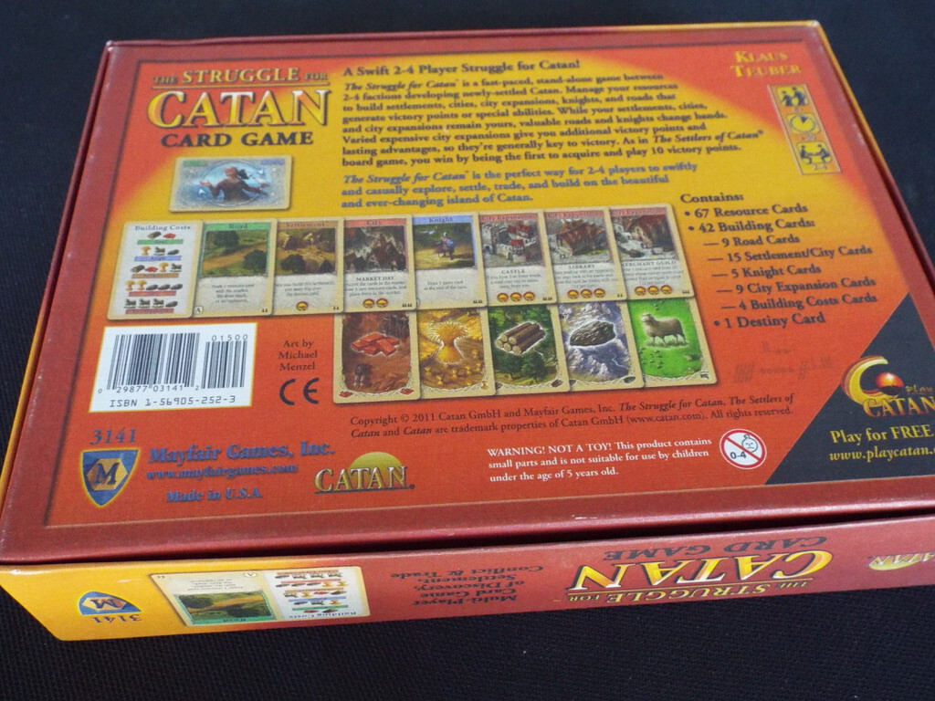 The STRUGGLE FOR CATAN Multi-Player Card Game 3141 Complete