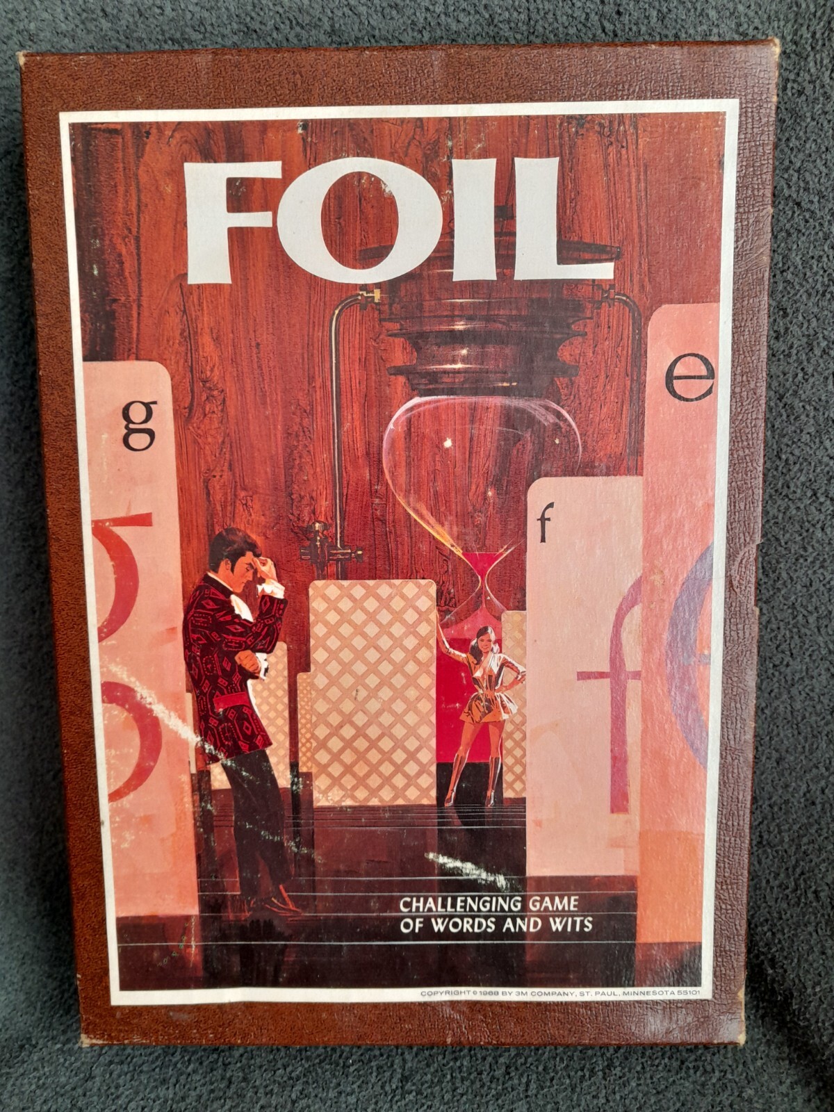 Vintage 1968 FOIL Board Game of Words & Wits Bookshelf Edition Complete 3M