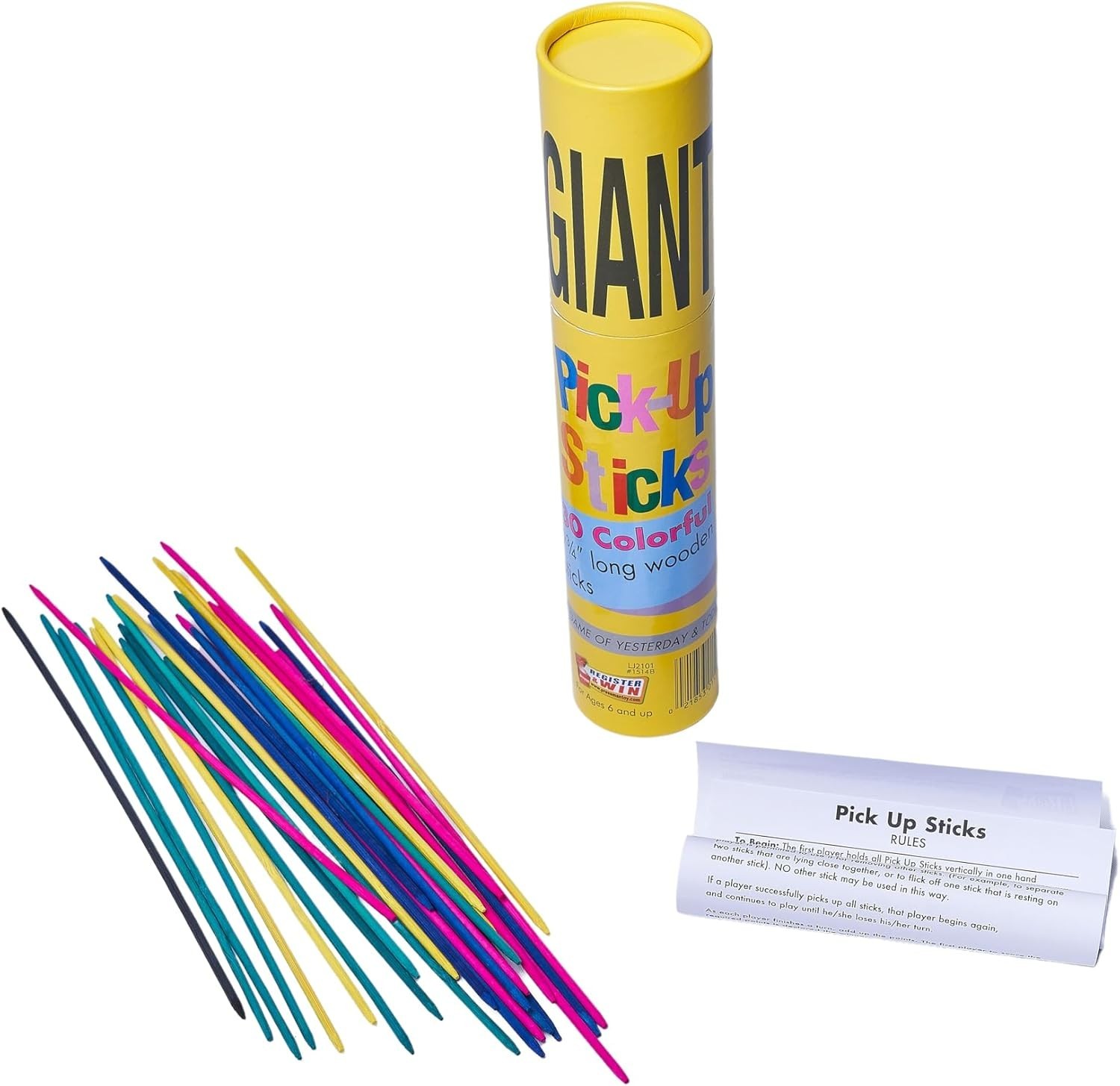 Giant Pick Up Sticks Game Classic Fun Yellow One Size