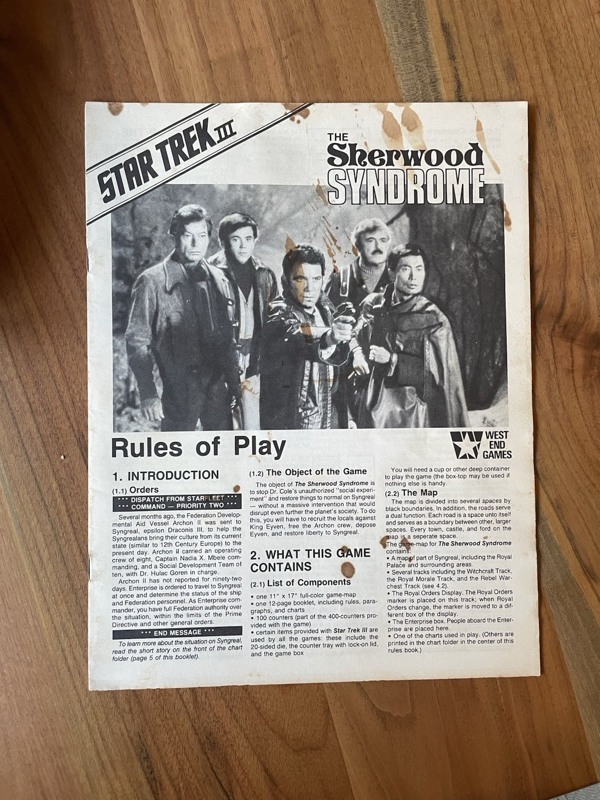 Star Trek III WEG West End Games 3 Solitaire 1985 | PUNCHED complete | GOOD