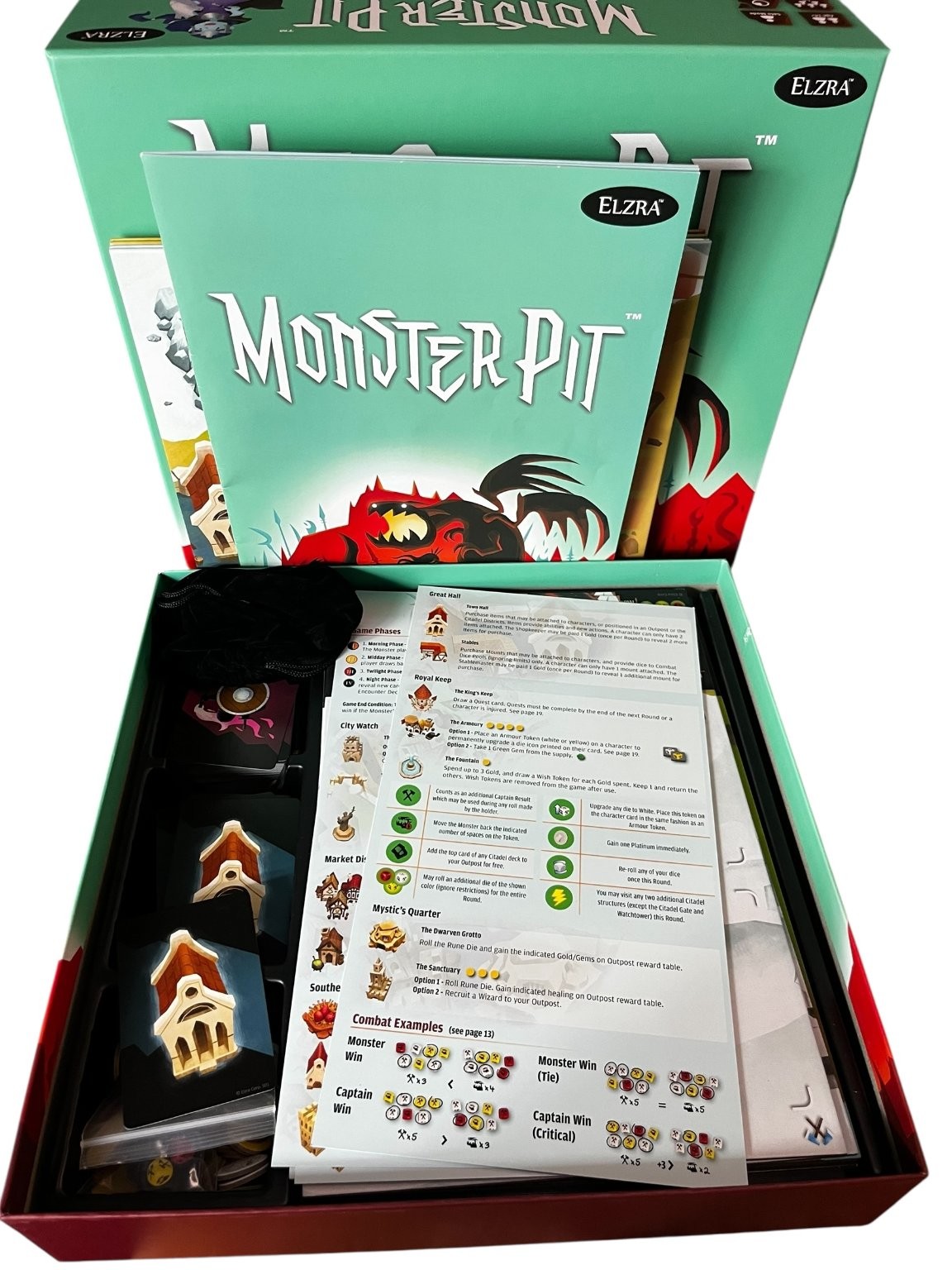 Monster Pit Elzra Board Game 1-5 Players Ages 14+ Cardboard 2022