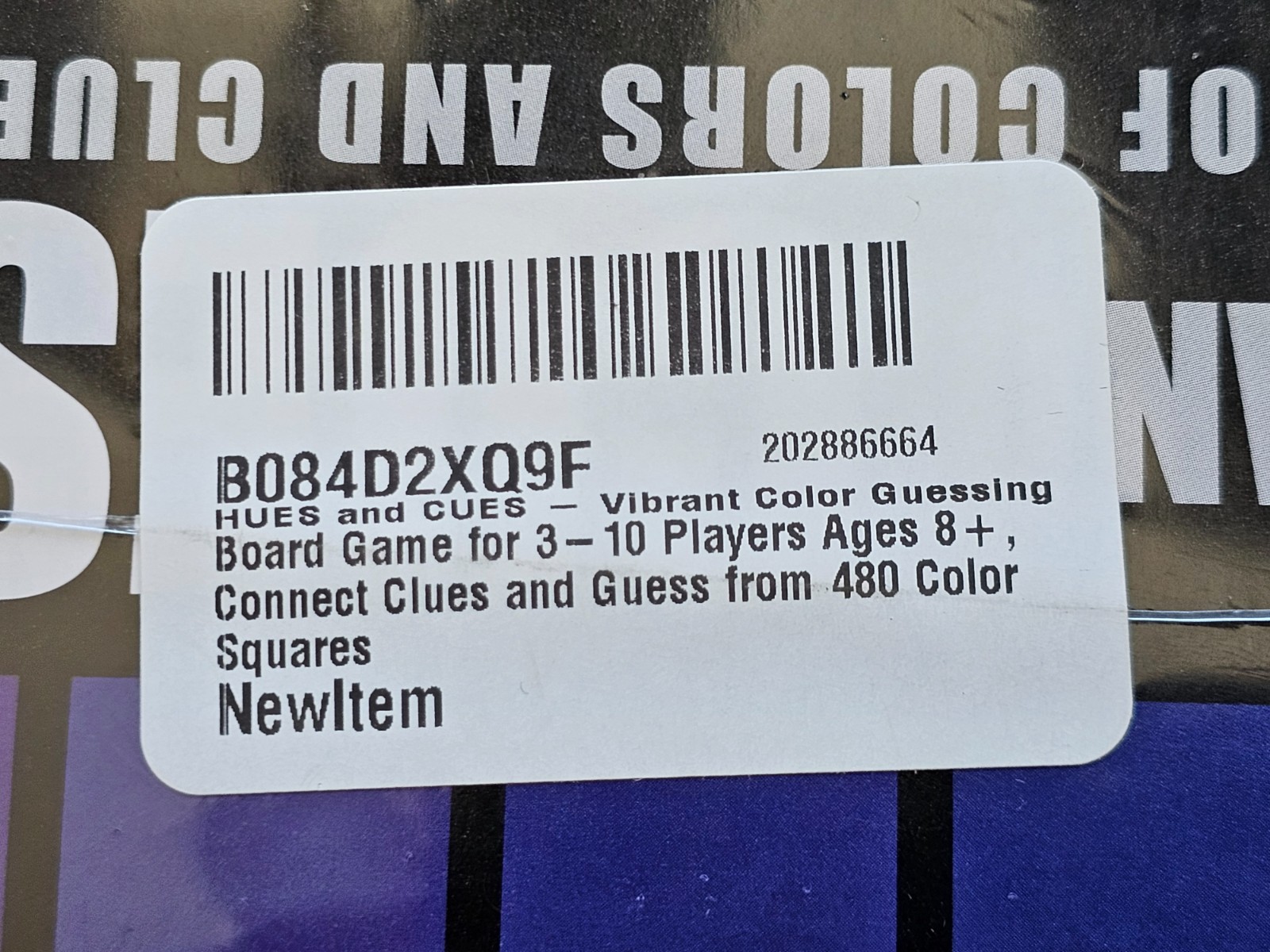 Hues and Cues Board Game Vibrant Color Guessing Party Game The Op SEALED NEW