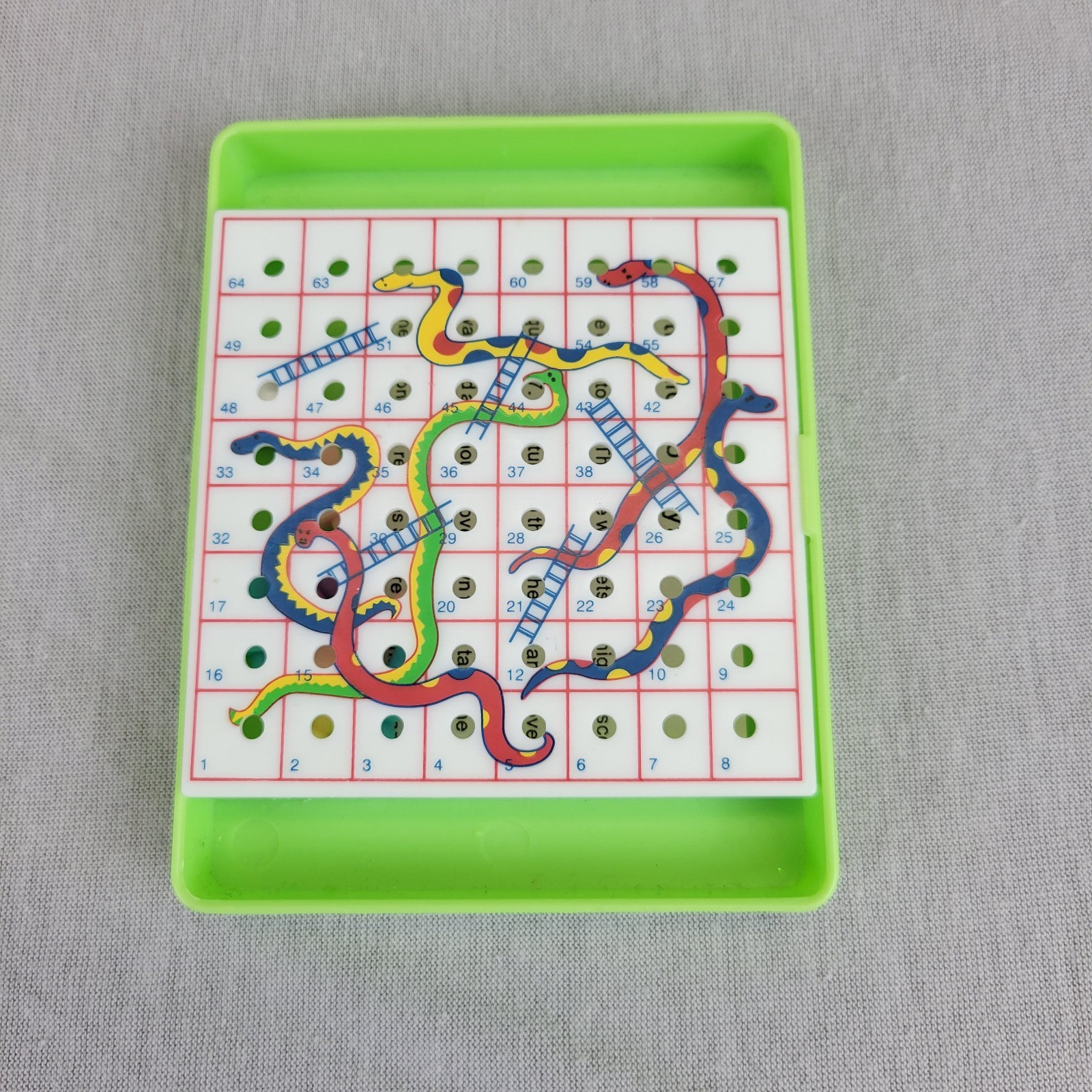 Snakes and Ladders Game Handheld Travel Roadtrip Vintage