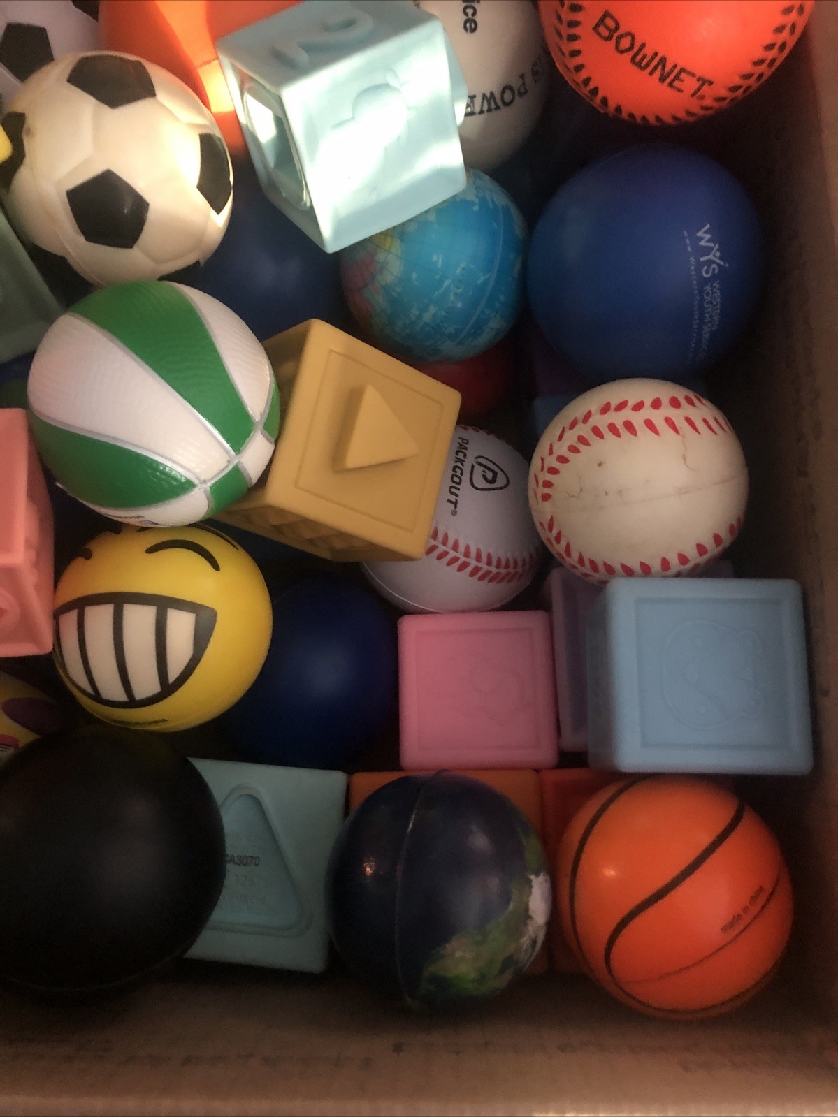 Lot OF 50+ BALL, SQUARES,! Must See! 3LB OF TOYS