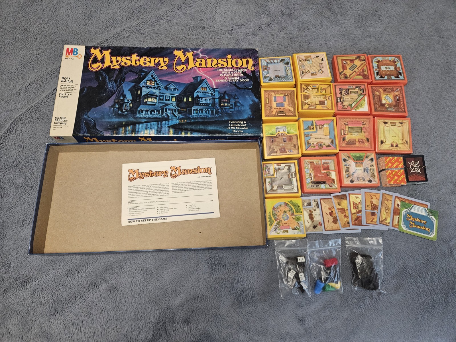 ~ Vintage Rare 1984 Mystery Mansion Board Game MB Milton Bradley COMPLETE ~