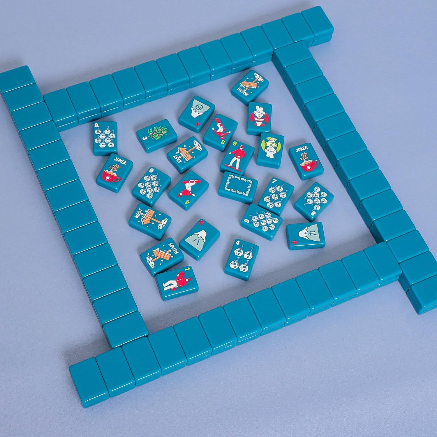 American Mahjong Tile Set with Carrying Bag and Accessories, 160 Acrylic Engrave