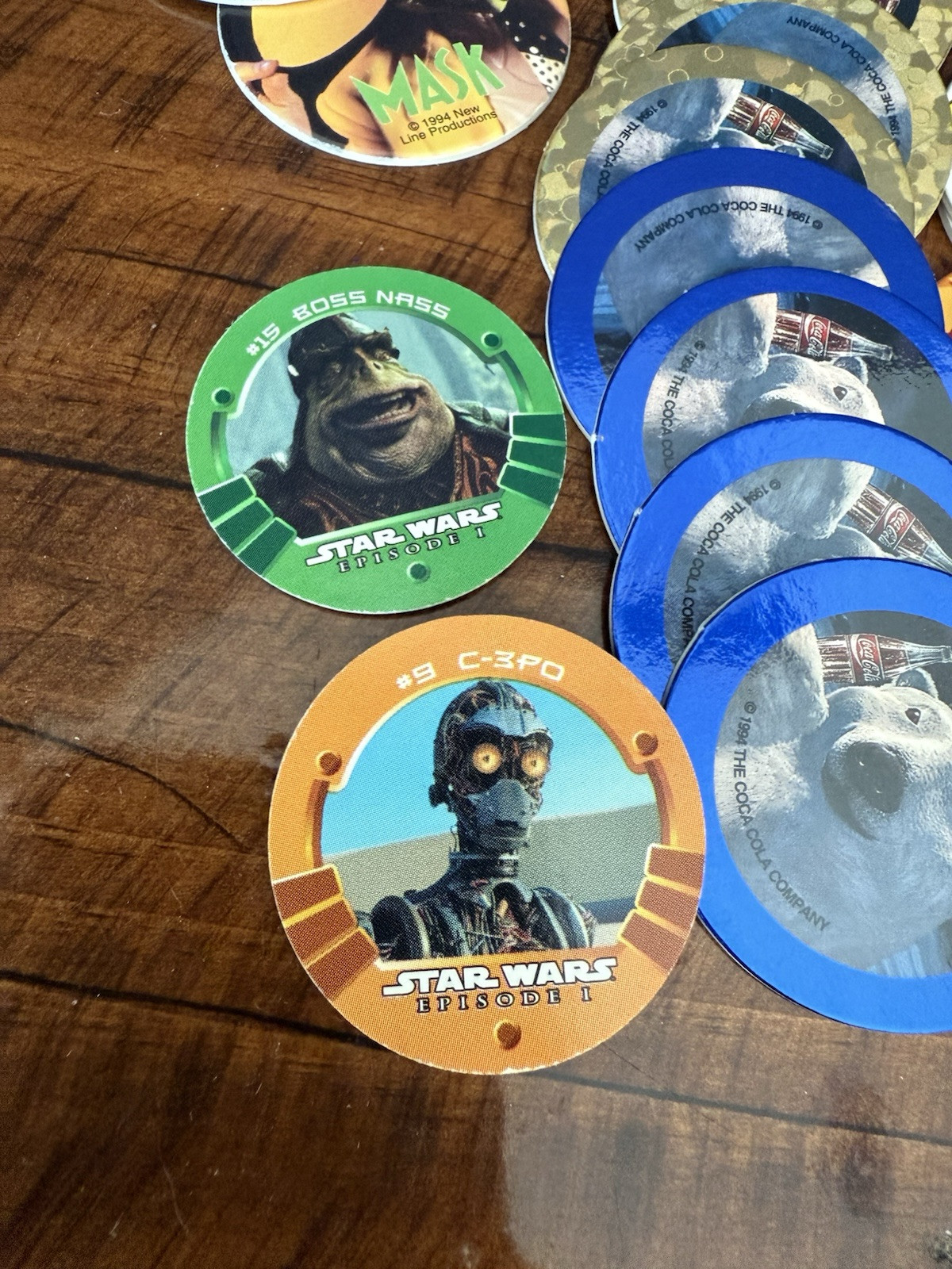 150+ Pog, Milk cap LOT 1994-1995 Knotts Berry Farm Coke The Mask Wizard Of OZ +