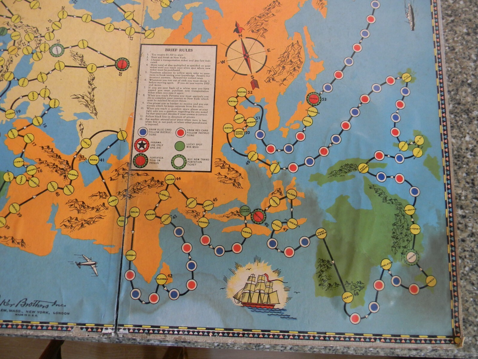 Lowell Thomas Travel Game Board 30’s